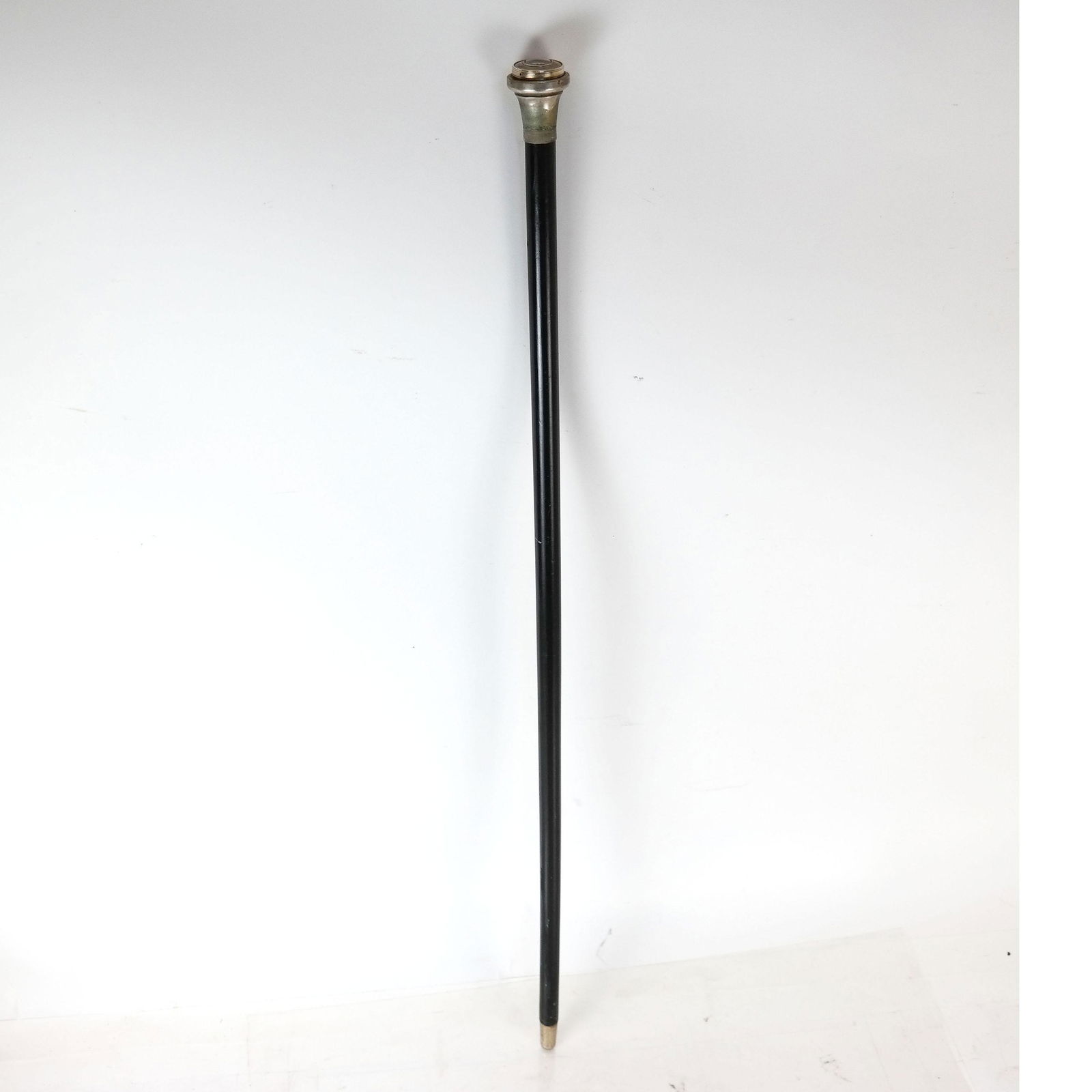 Clock Mounted Ebonized Walking Stick / Cane (1 of 8)