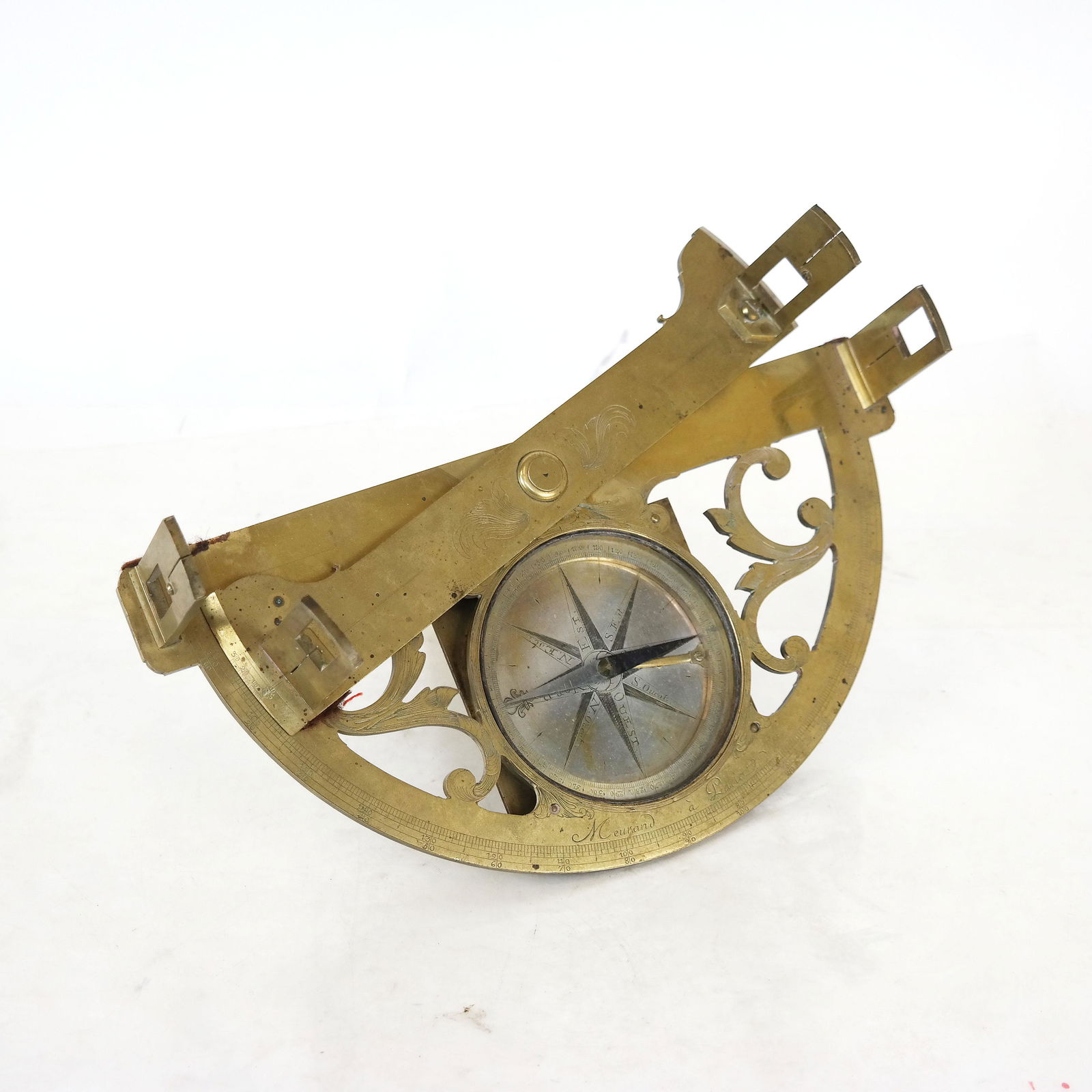 18th C. French Brass Graphometer & Compass (1 of 8)