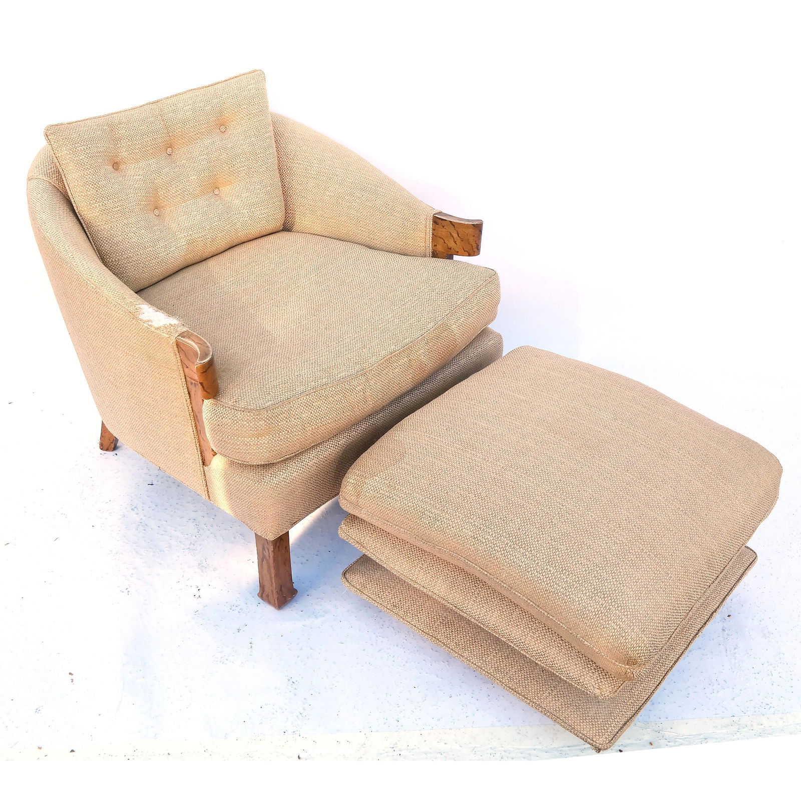 Mid-Century Roundabout Chair & Ottoman (1 of 12)