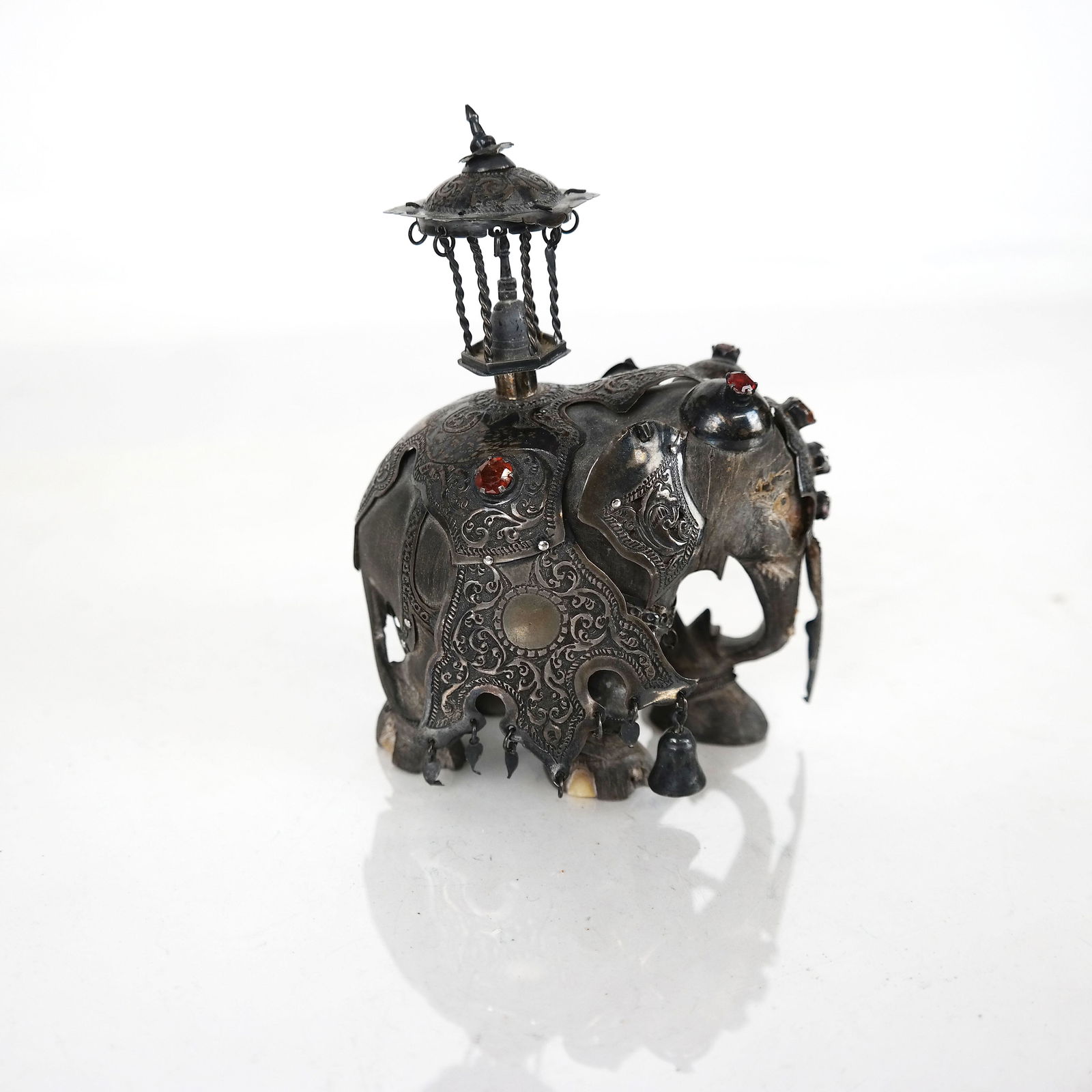 Silver Clad Wood Elephant (1 of 7)