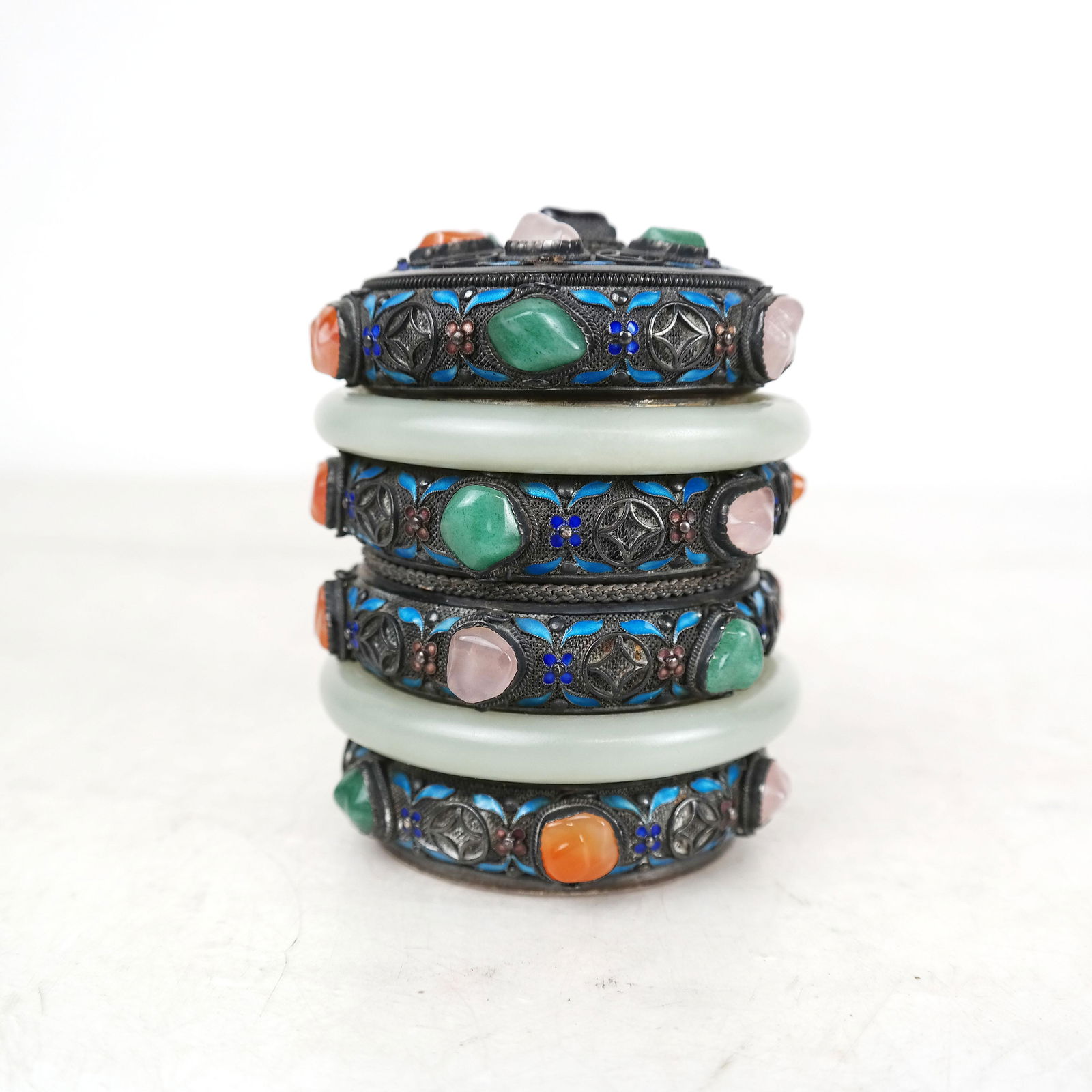 Chinese Silver & Enamel Round Box (1 of 14)