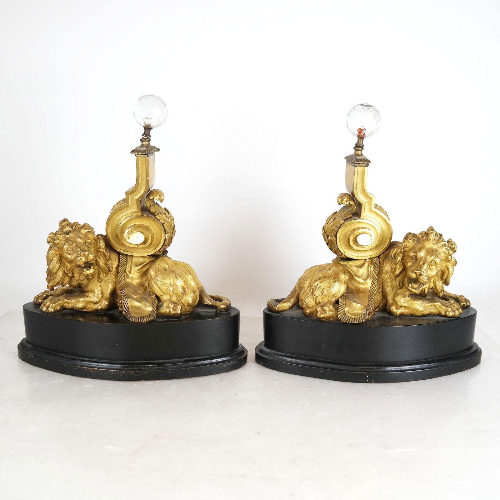 Pair of French Bronze Dore Chenets (1 of 13)