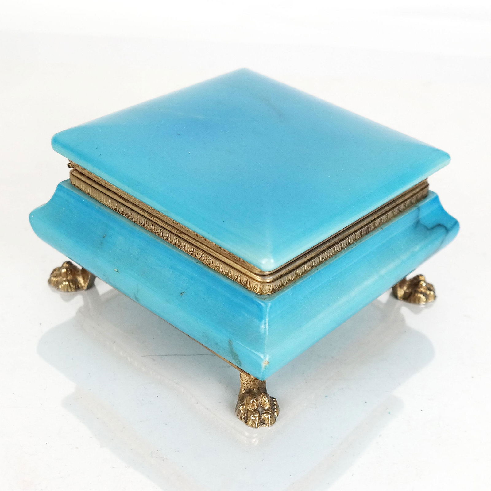 20th C. French Blue Opaline Box (1 of 6)