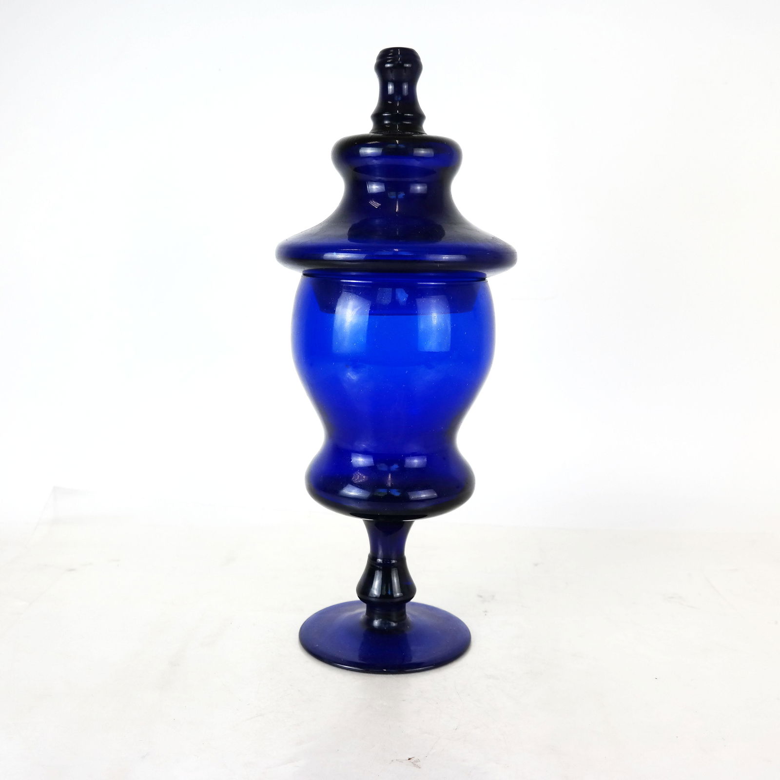 Cobalt Blue Glass Covered Jar (1 of 7)