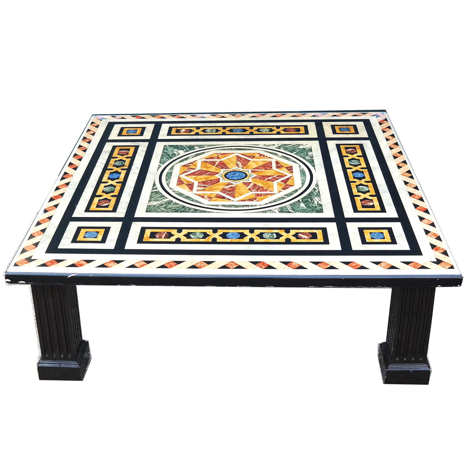 Faux Pietra Dura & Black Lacquer Table (1 of 10)