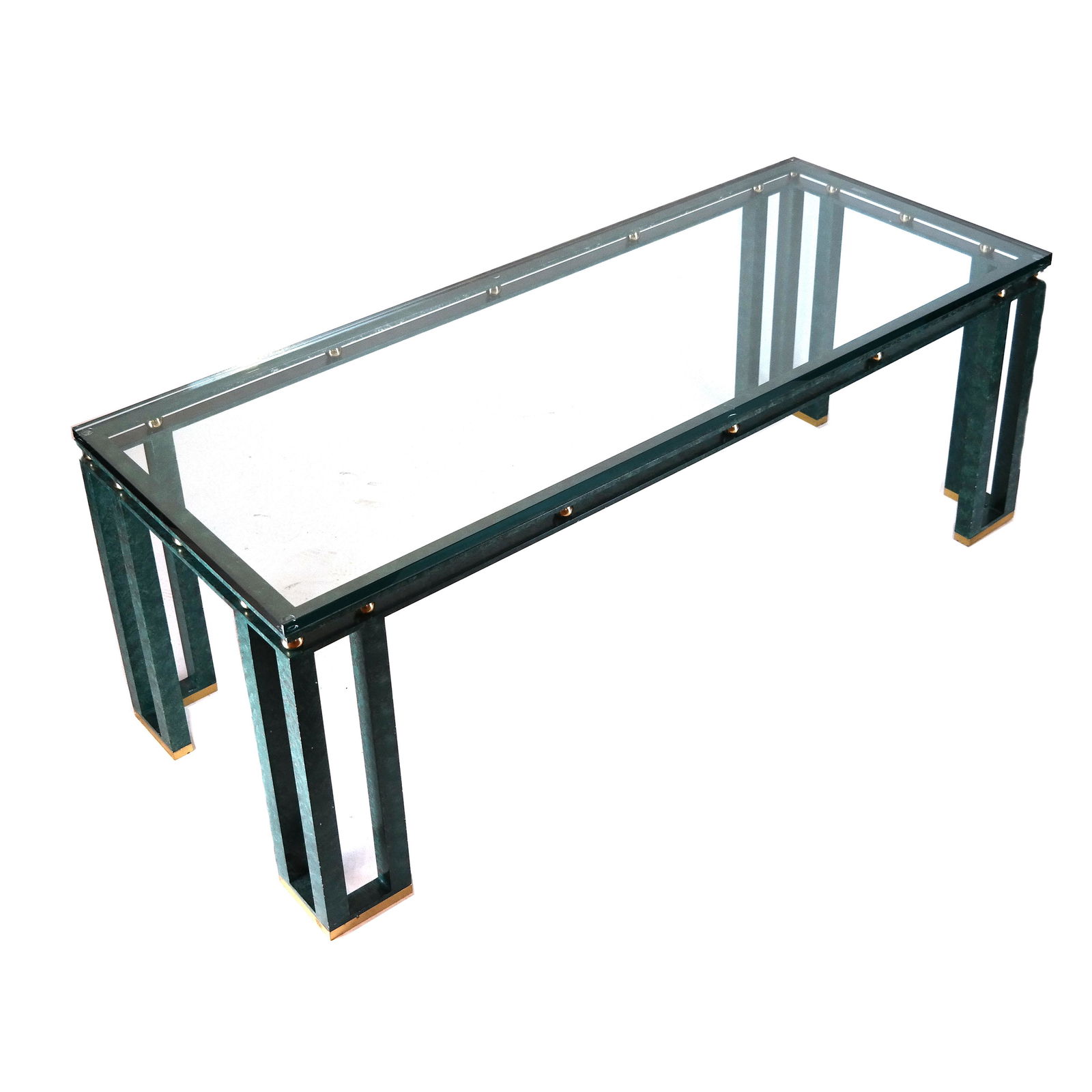 Vincent Custom Painted Metal Table w/ Glass Top (1 of 5)