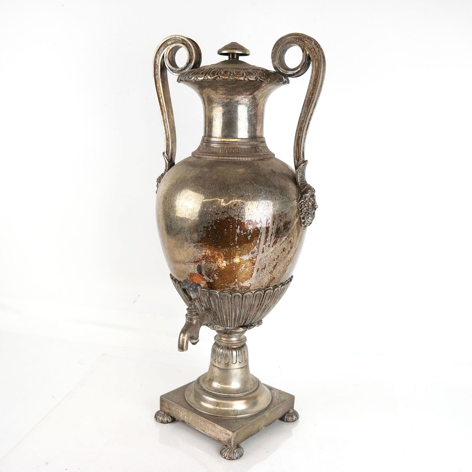 Silver Plate Samovar on Square Base (1 of 7)