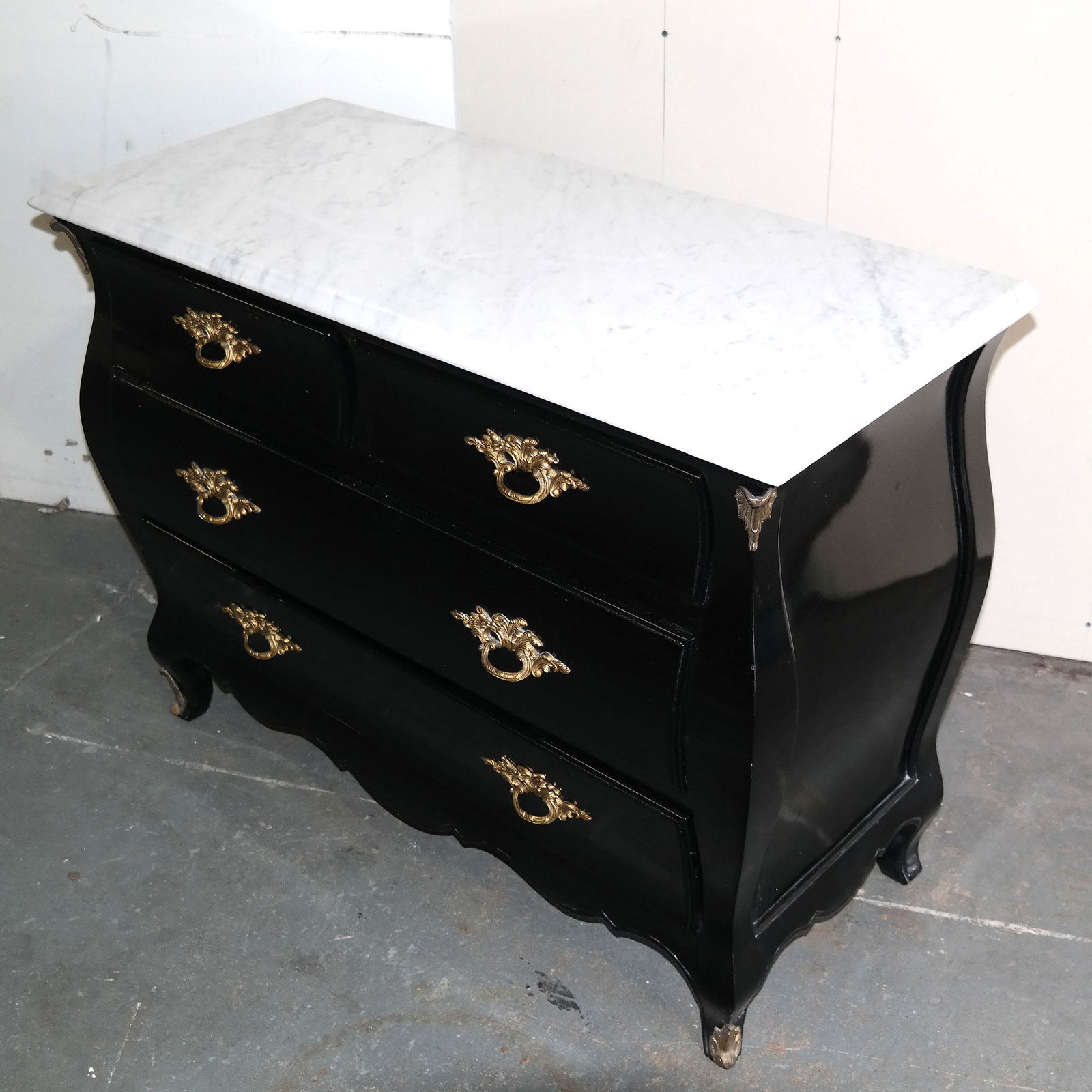 Louis XV-Style Black Lacquer Commode (1 of 11)