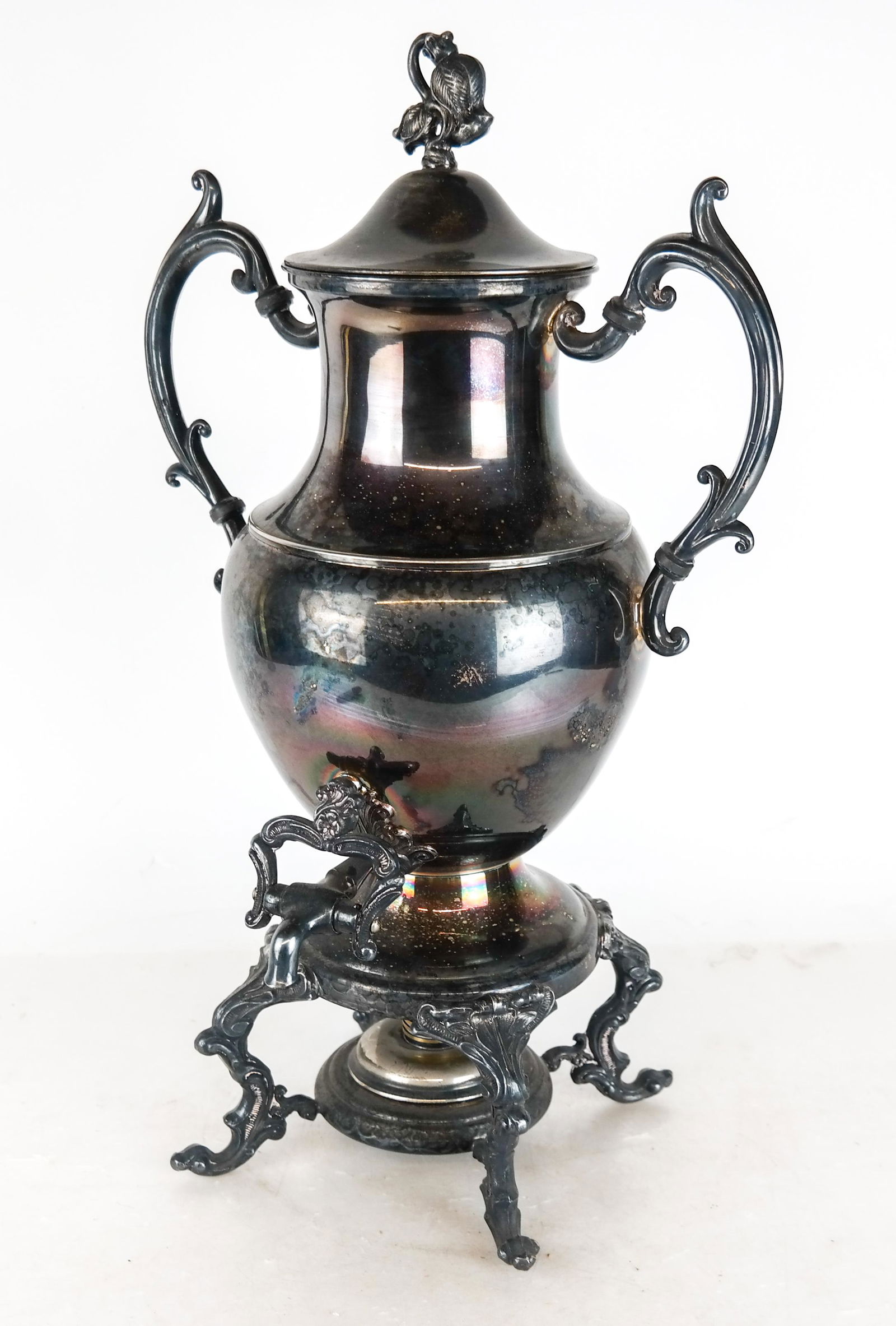 Large Silver Plate Kettle on Stand (1 of 7)