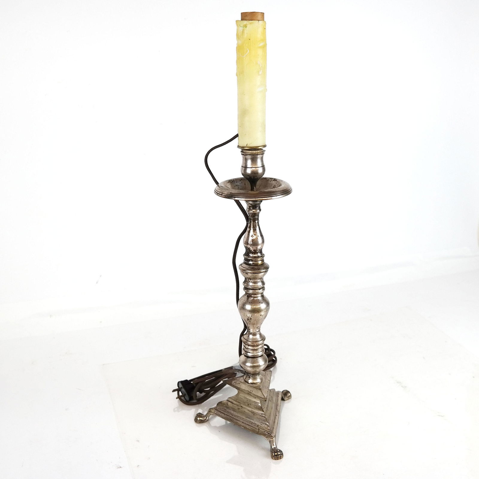 Silvered Brass Candlestick (1 of 7)