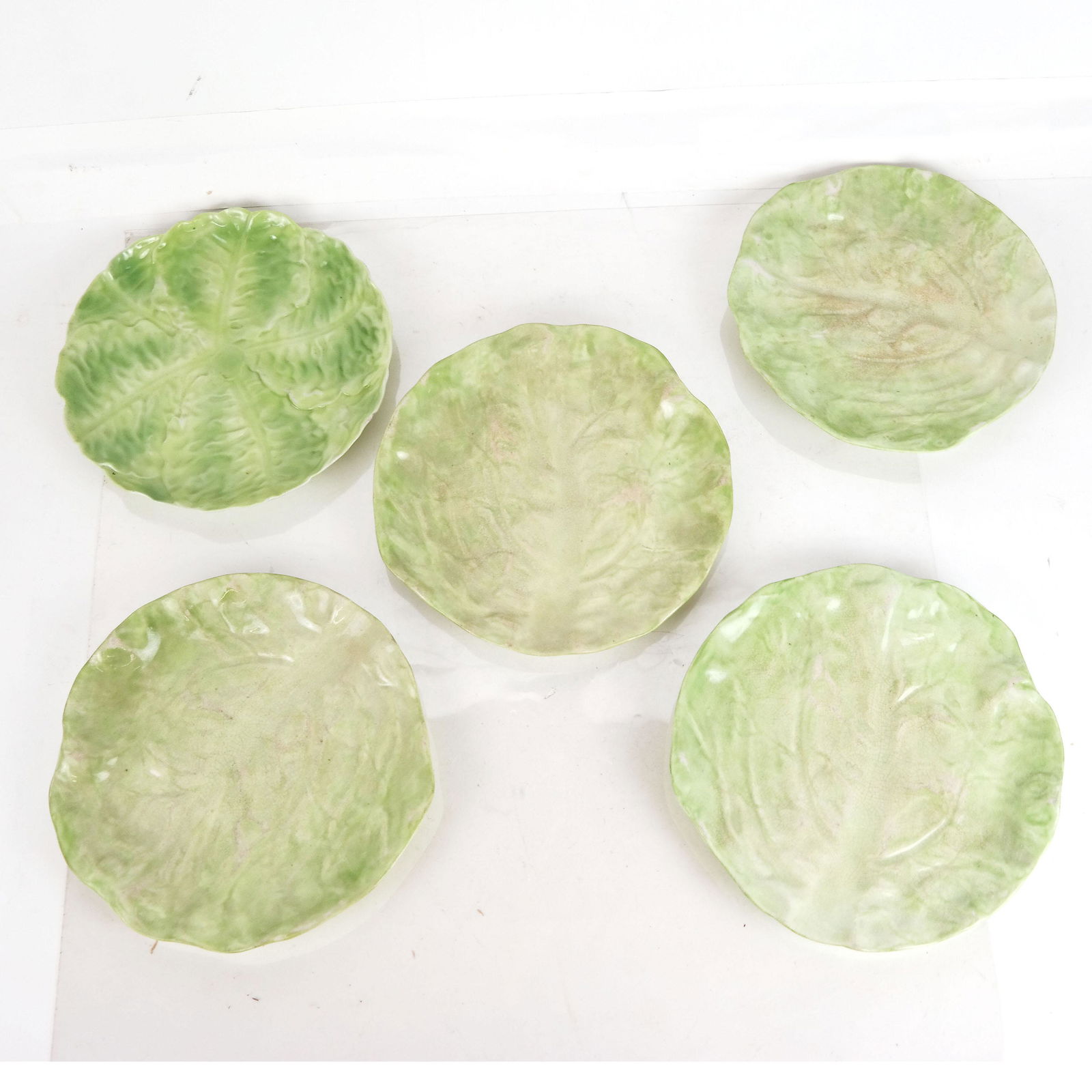 Five Majolica Leaf Plates (1 of 8)