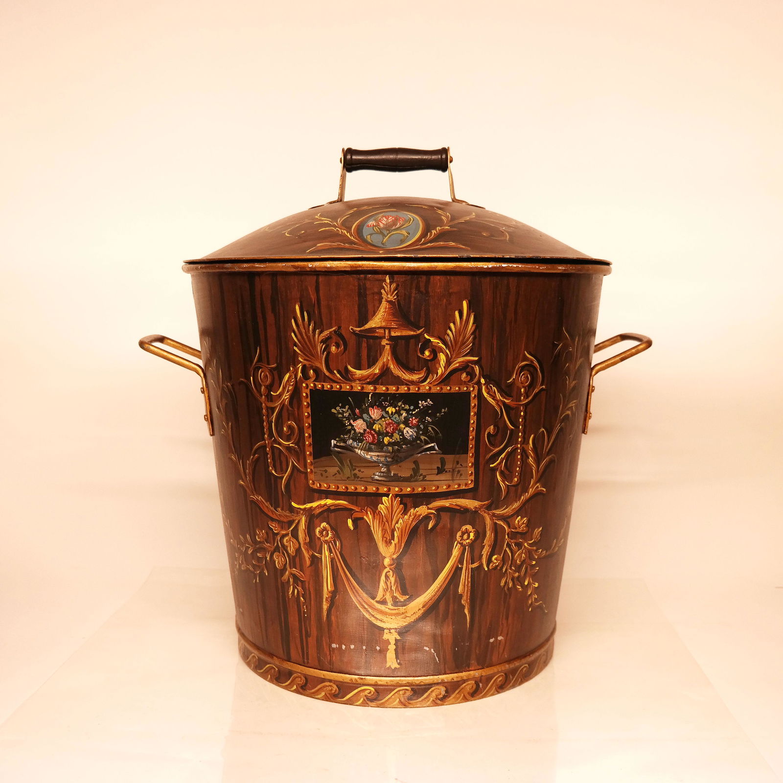 Bob Christian Painted Metal Covered Bin (1 of 9)