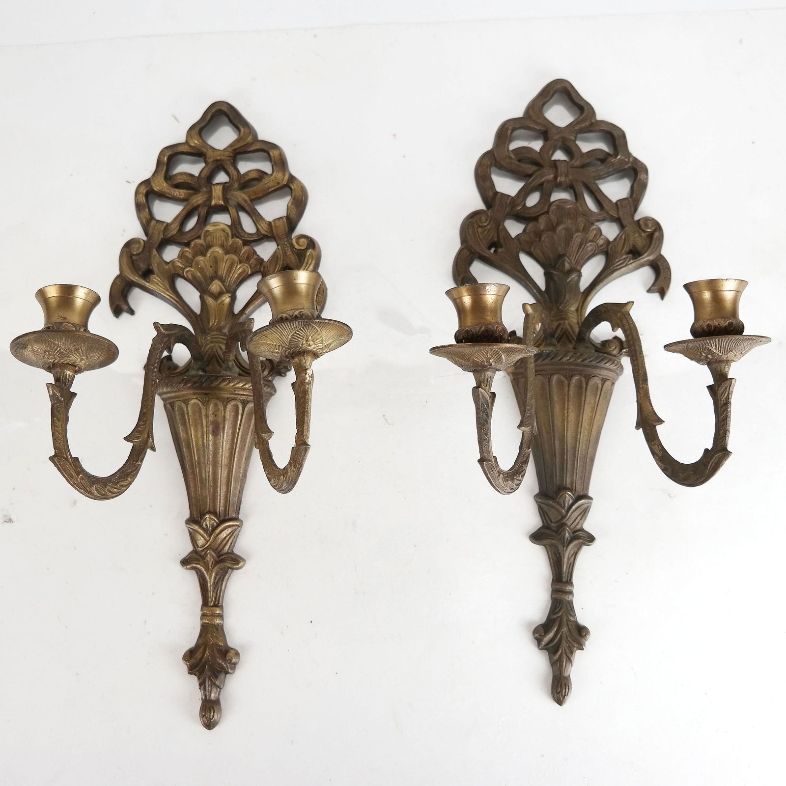 Pair French-Style Brass Sconces (1 of 9)