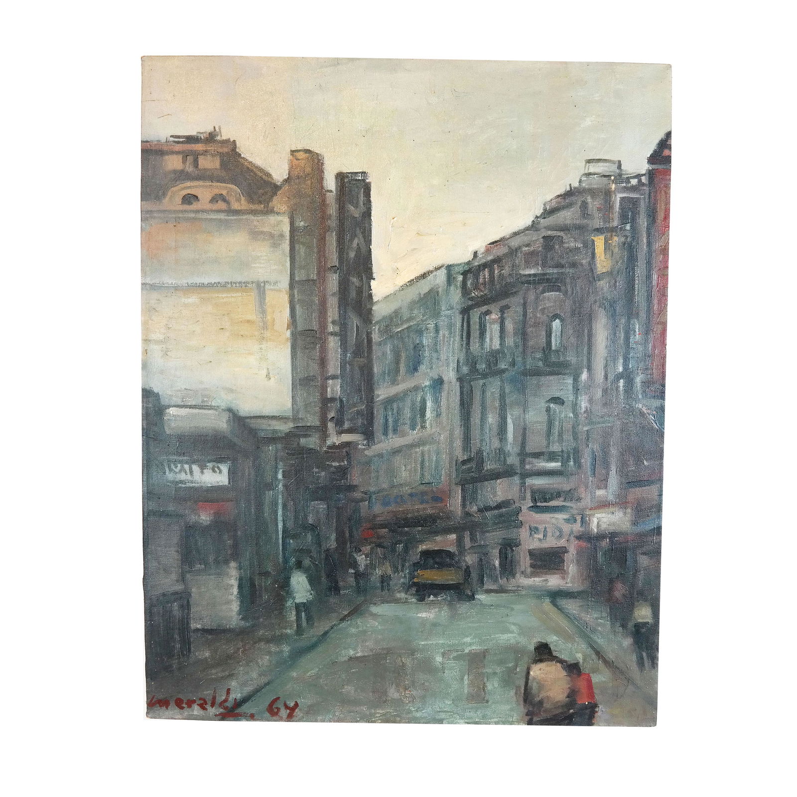 Modernist Urban Street Scene - Oil Painting (1 of 6)