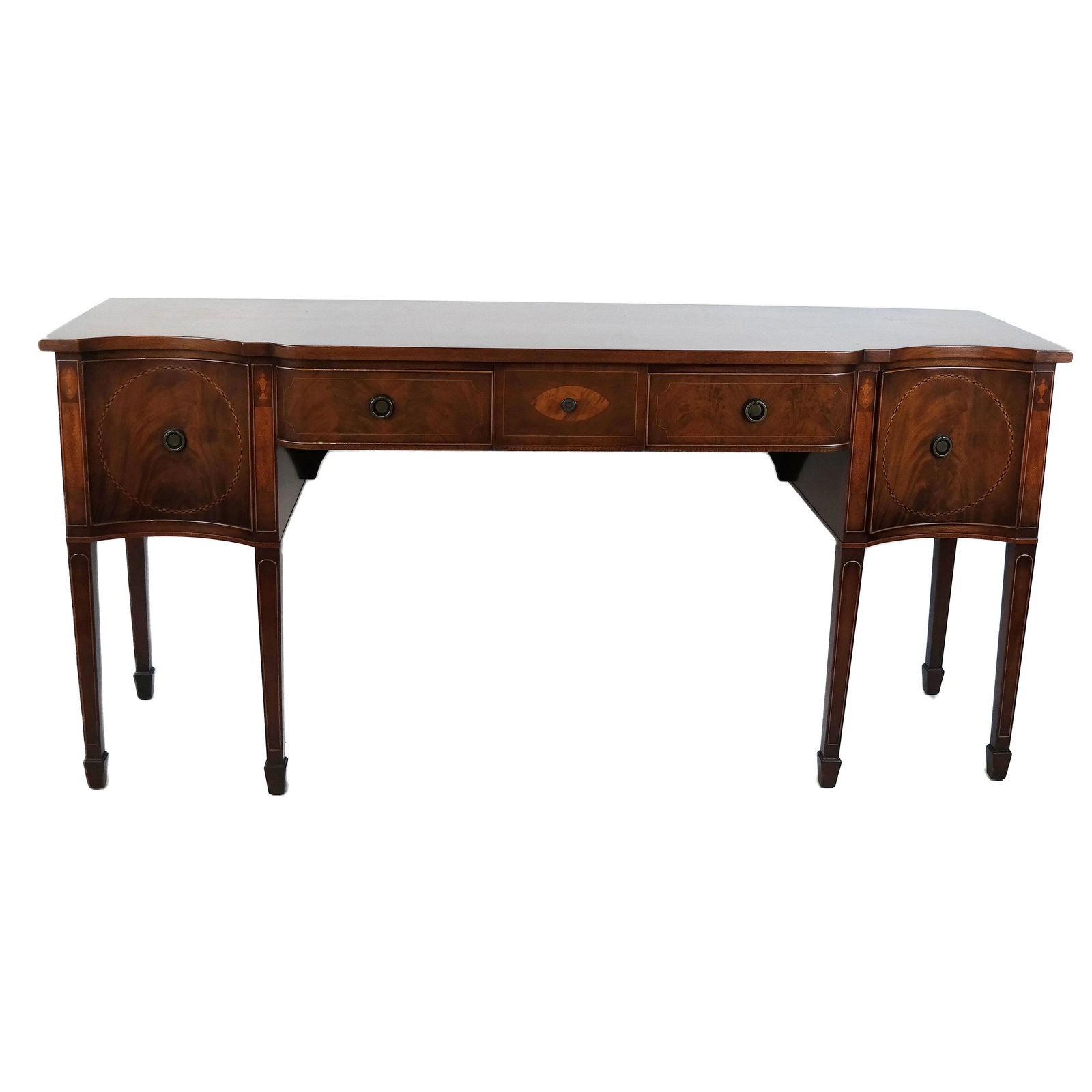 Hepplewhite-Style Serpentine Mahogany Sideboard (1 of 7)