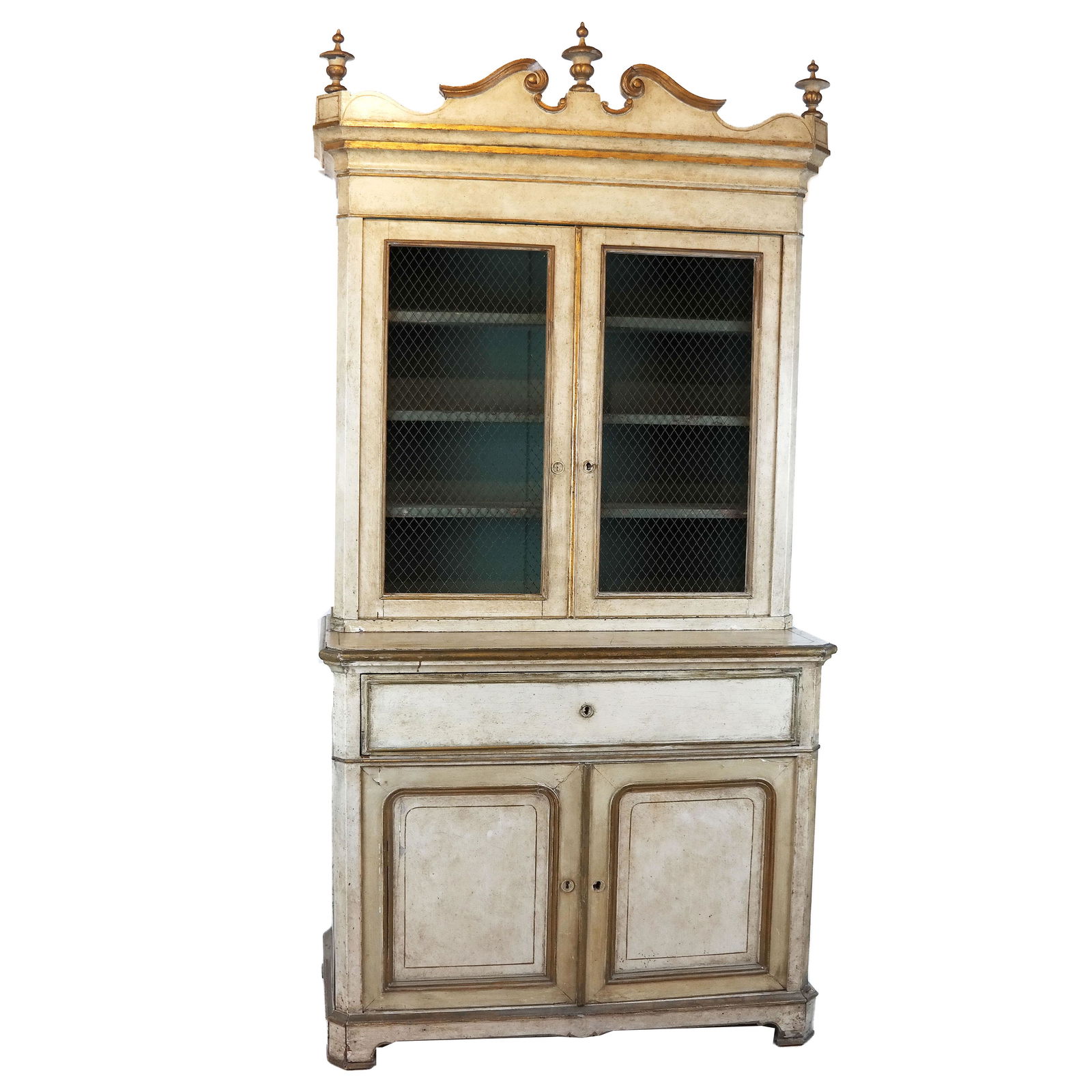 Antique Painted Continental Secretary/Bookcase (1 of 10)