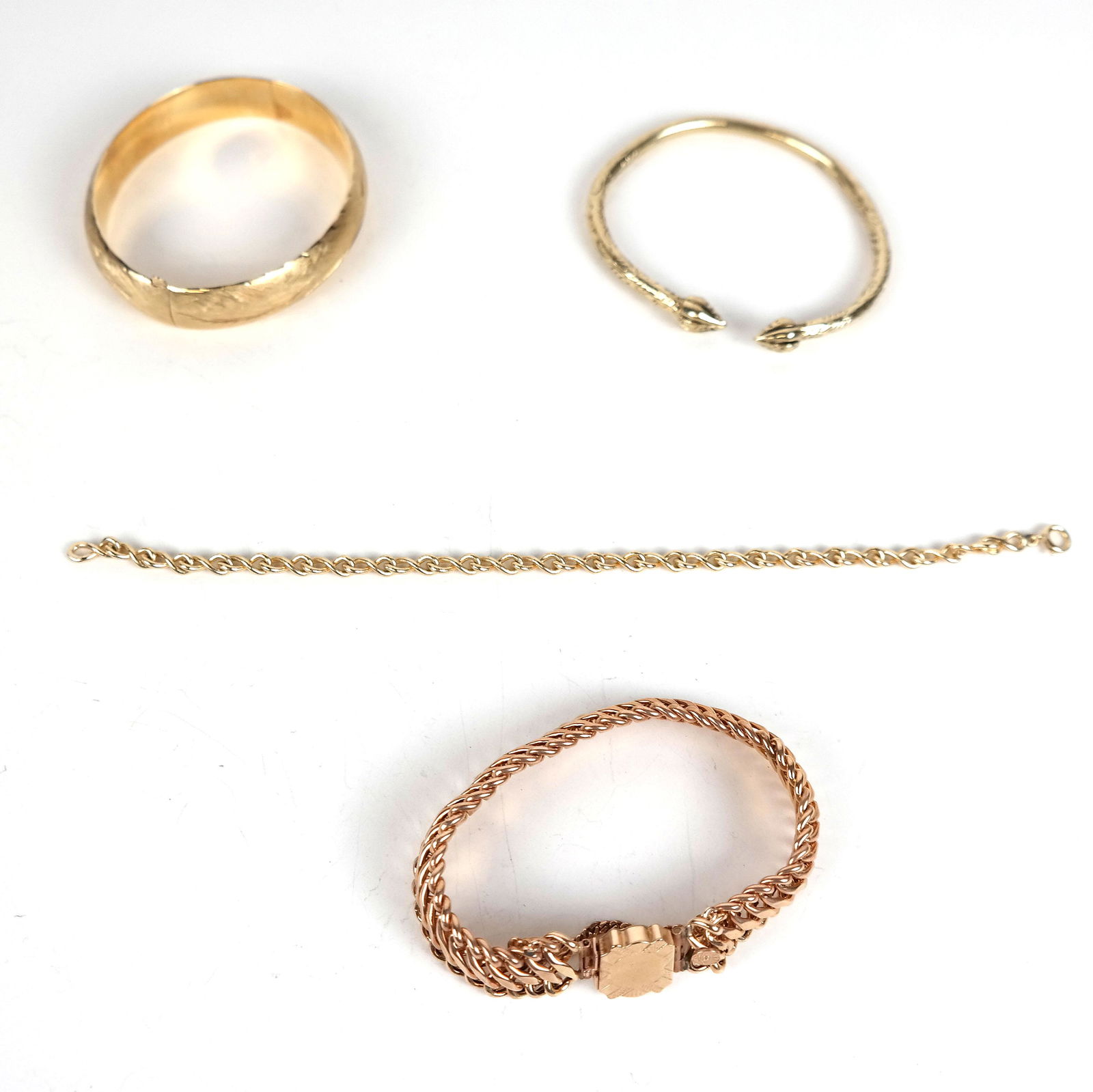 Group of Four (4) 14K Gold Bracelets (1 of 6)