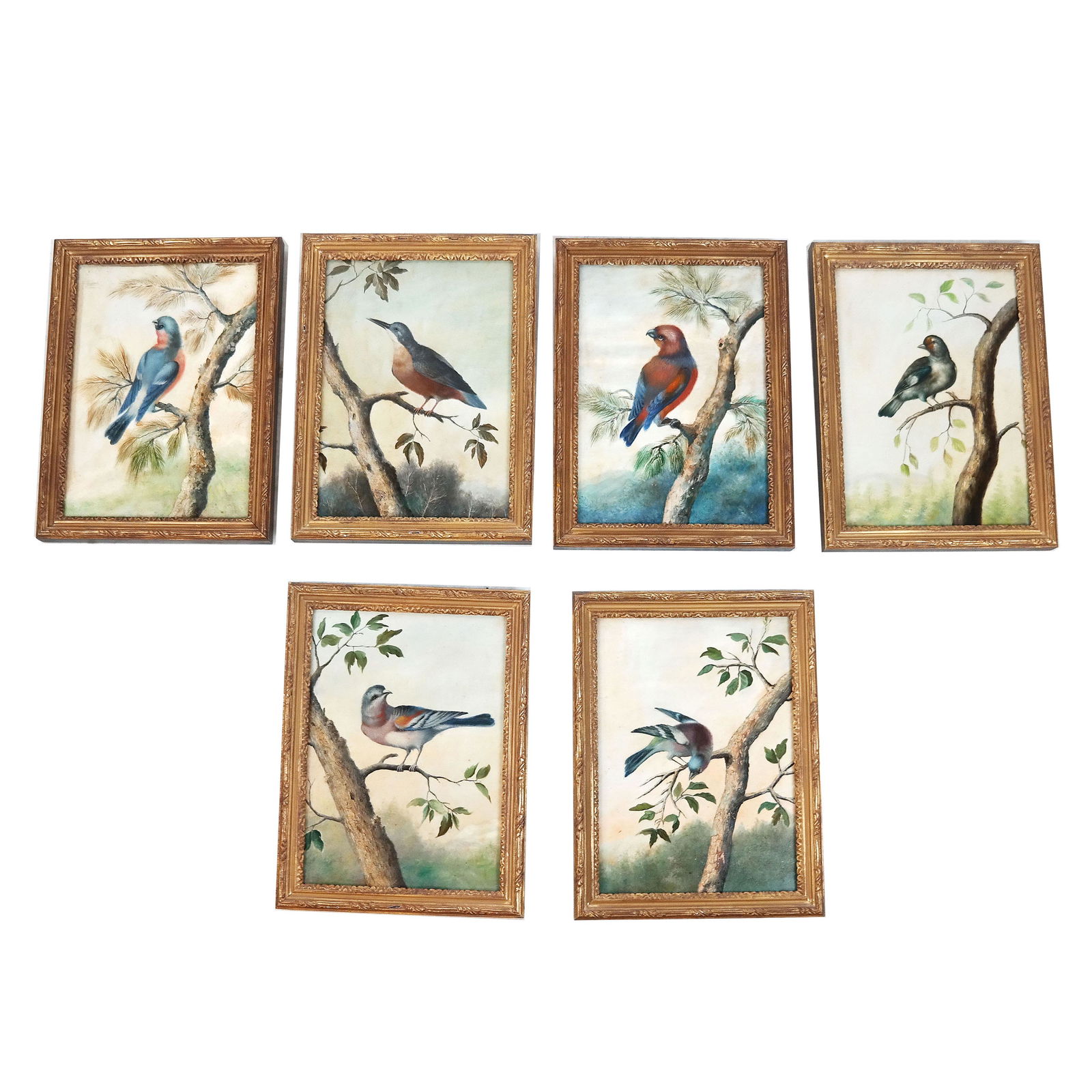 Set of Six Bird Paintings (1 of 12)