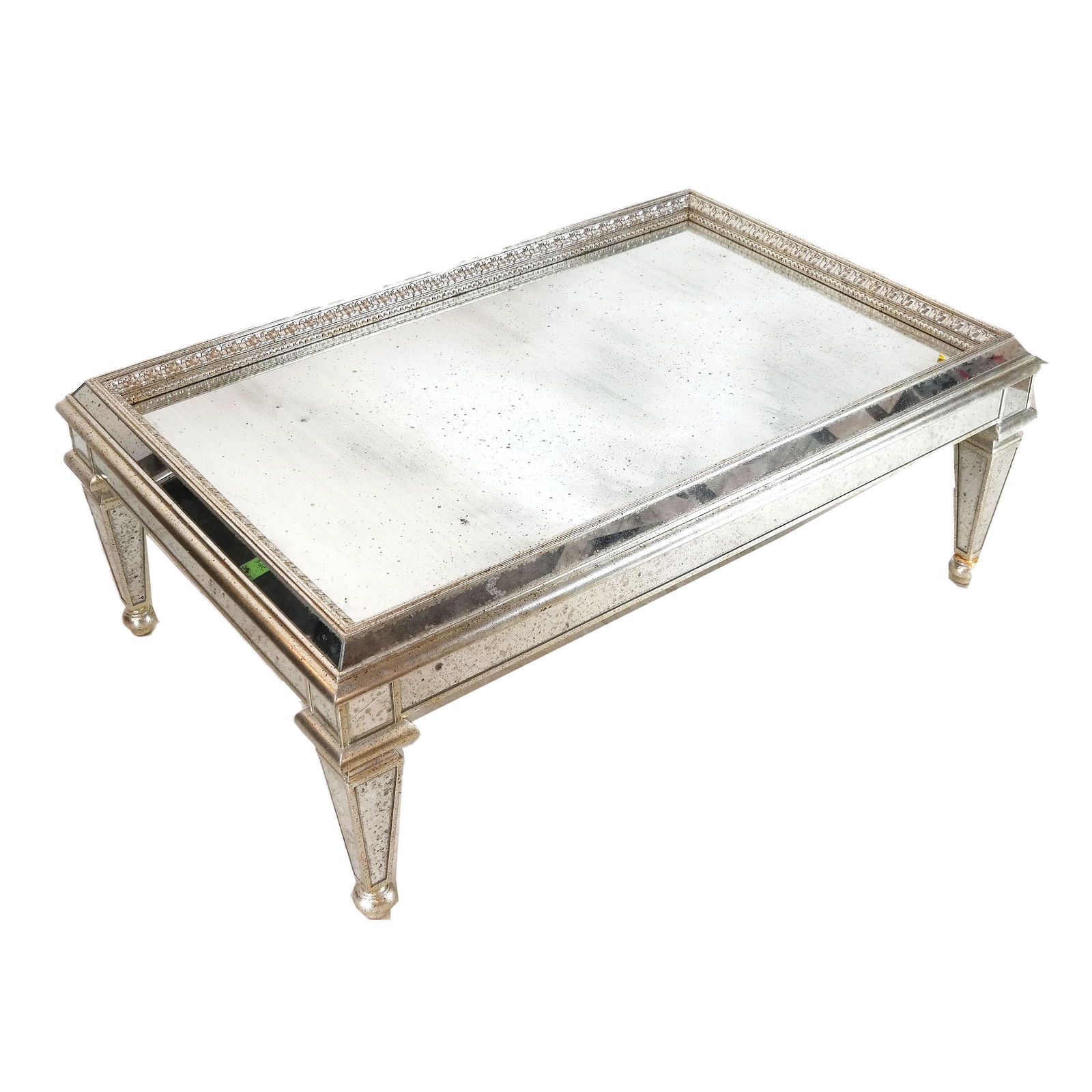 Silver Painted Mirrored Low Table (1 of 9)