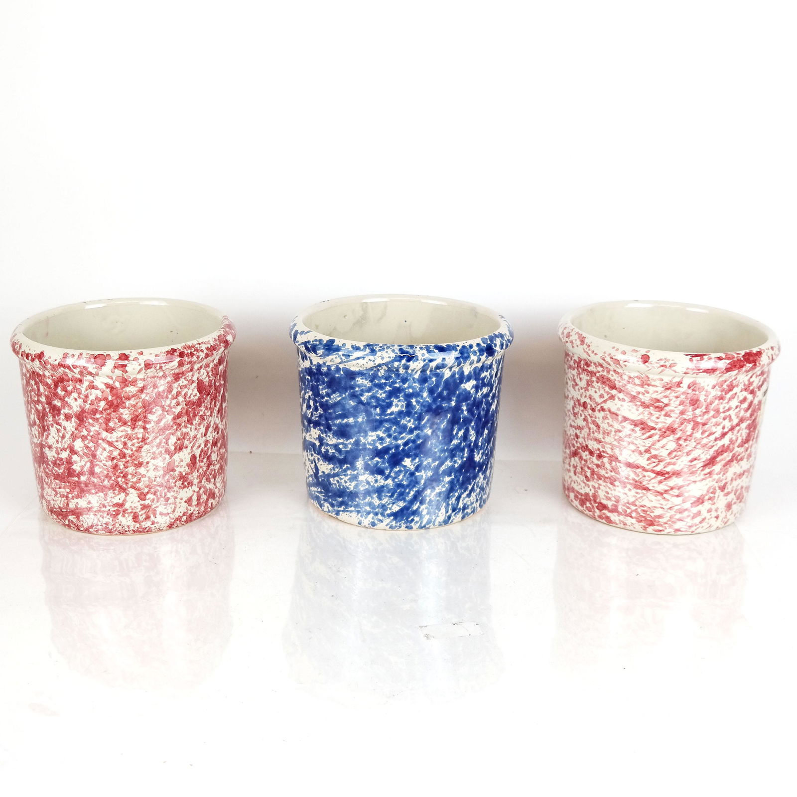 Three Speckle Glazed Planters / Jardinieres (1 of 4)