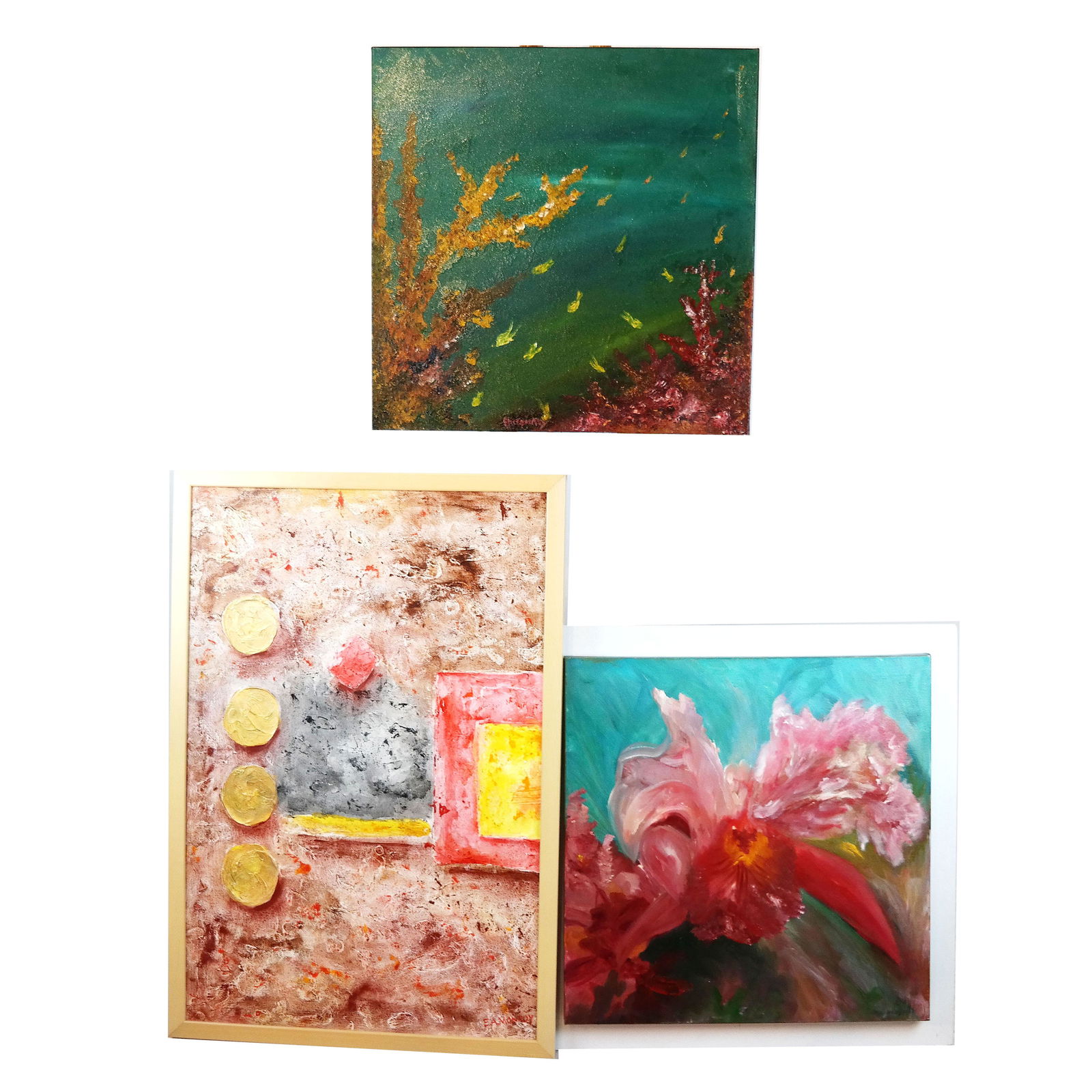 Three Decorative Mixed Media Art Works (1 of 11)