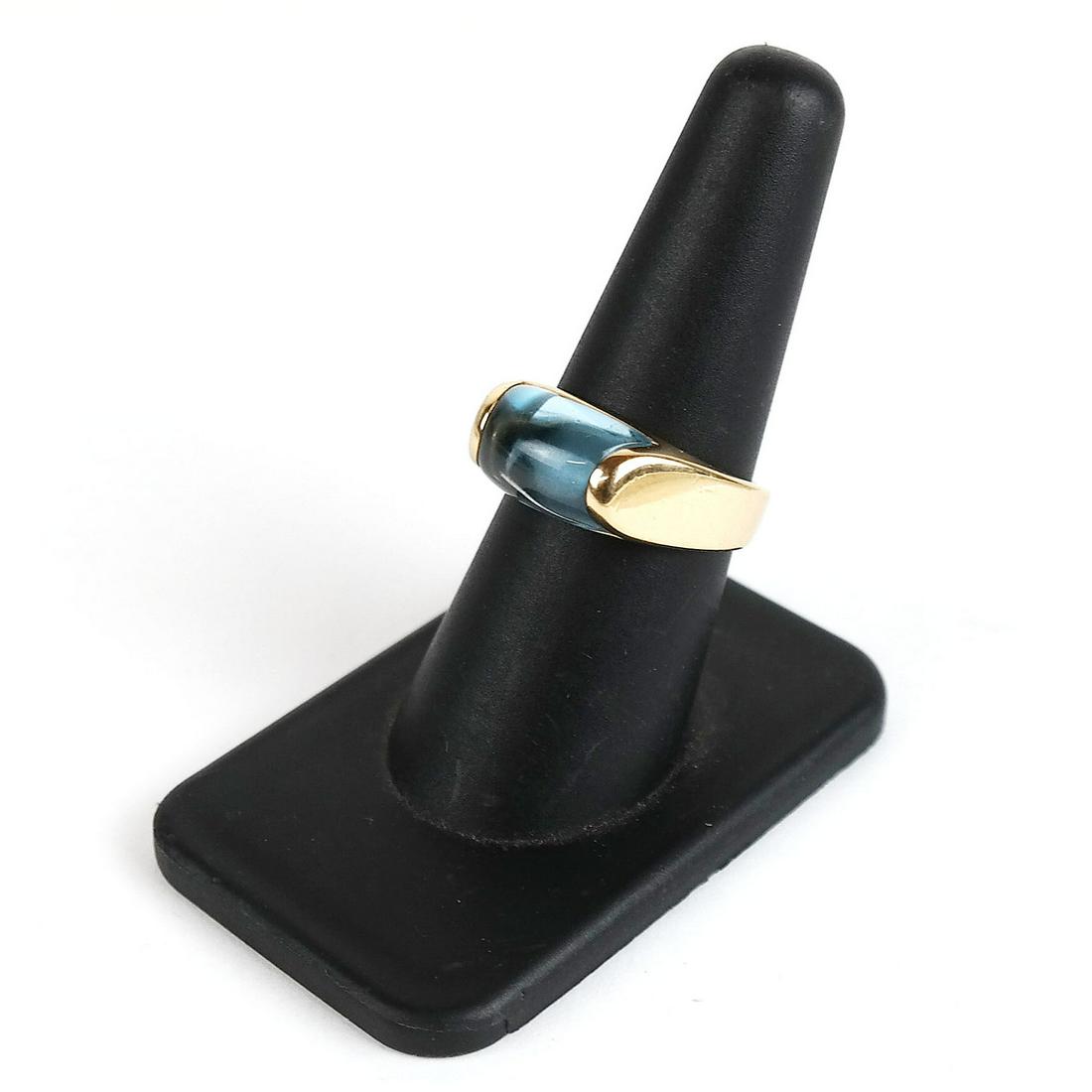 Bulgari 18K Gold Aquamarine Ring (1 of 11)