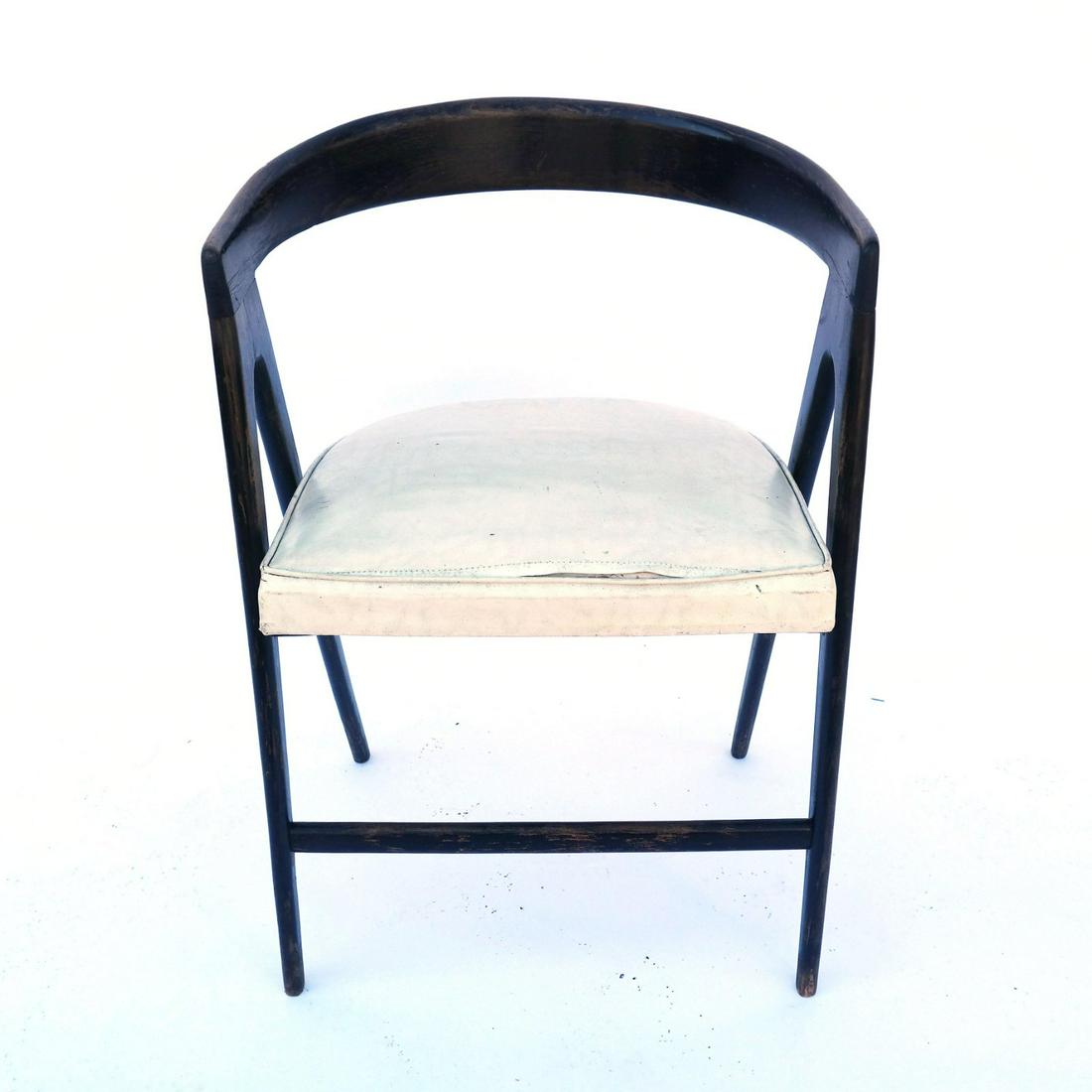 Modern Barrel-Back Chair: Modern barrel-back chair. [29 1/2 H x 20 1/2" W x 17" D; 18 1/2" to seat]."