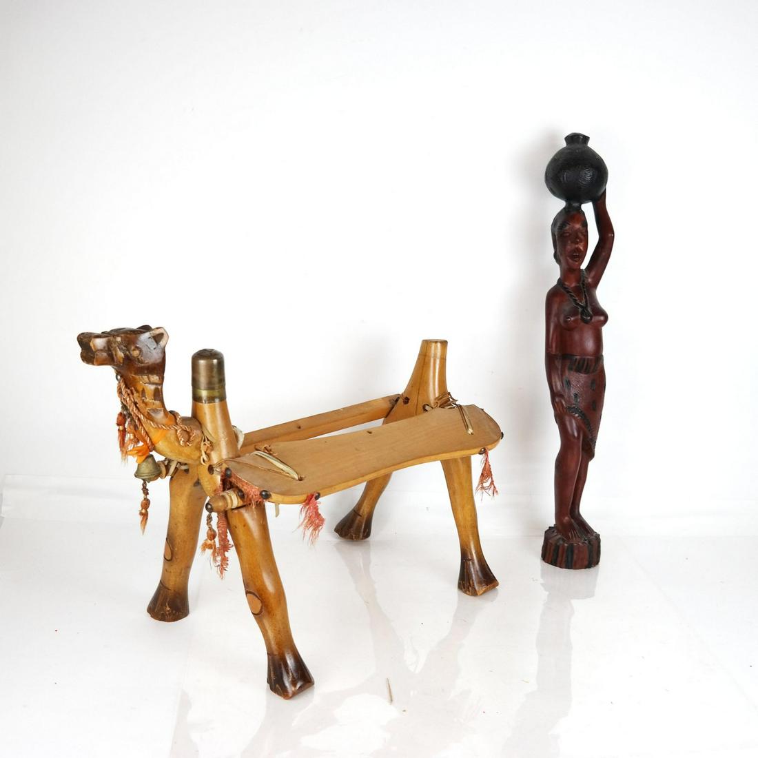 Wood Carved Form Stand and African Figure (1 of 10)