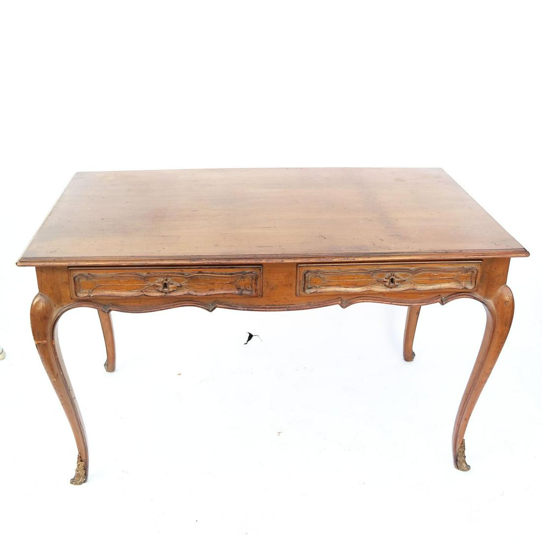 Custom Carved Walnut Writing Desk (1 of 7)