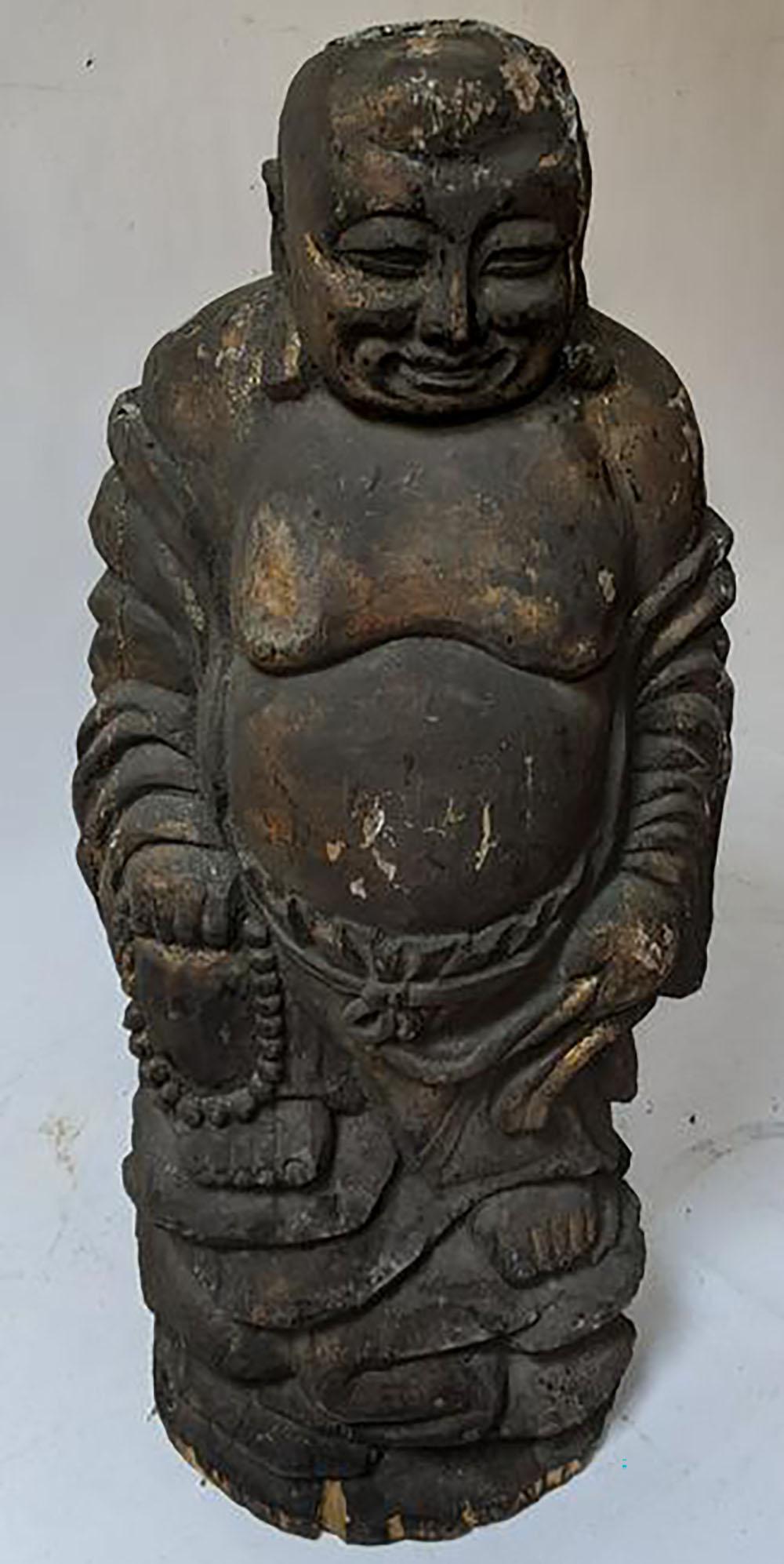 Antique Chinese Carved Wood Standing Buddha Figure (1 of 14)
