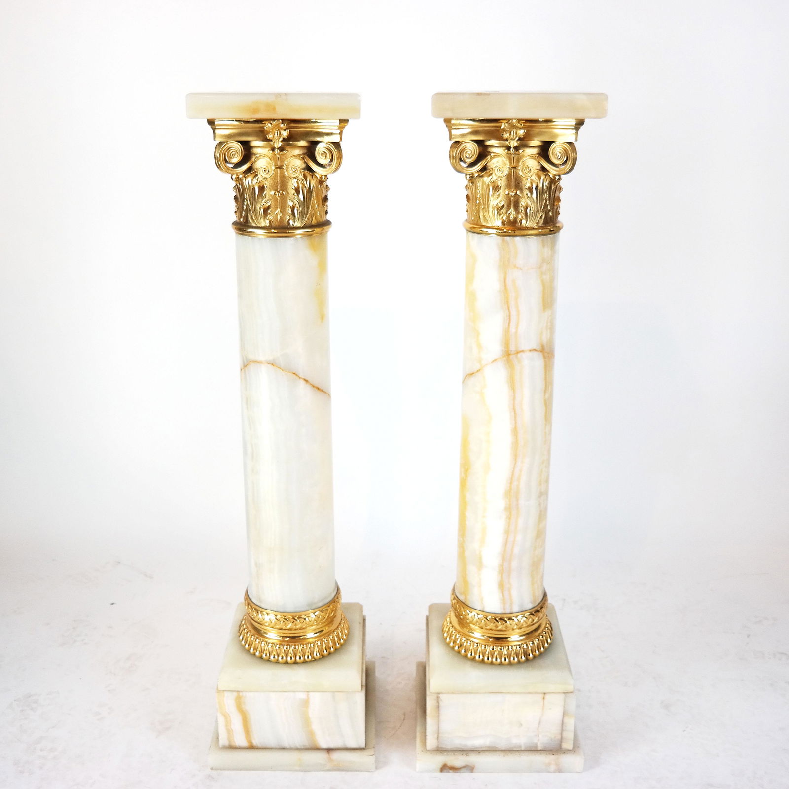 Pair of Bronze Dore & Onyx Pedestals (1 of 9)