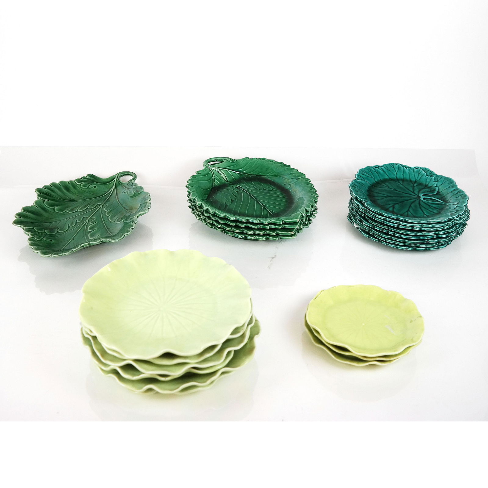 Assorted Majolica Cabbage Leaf Plates (1 of 14)