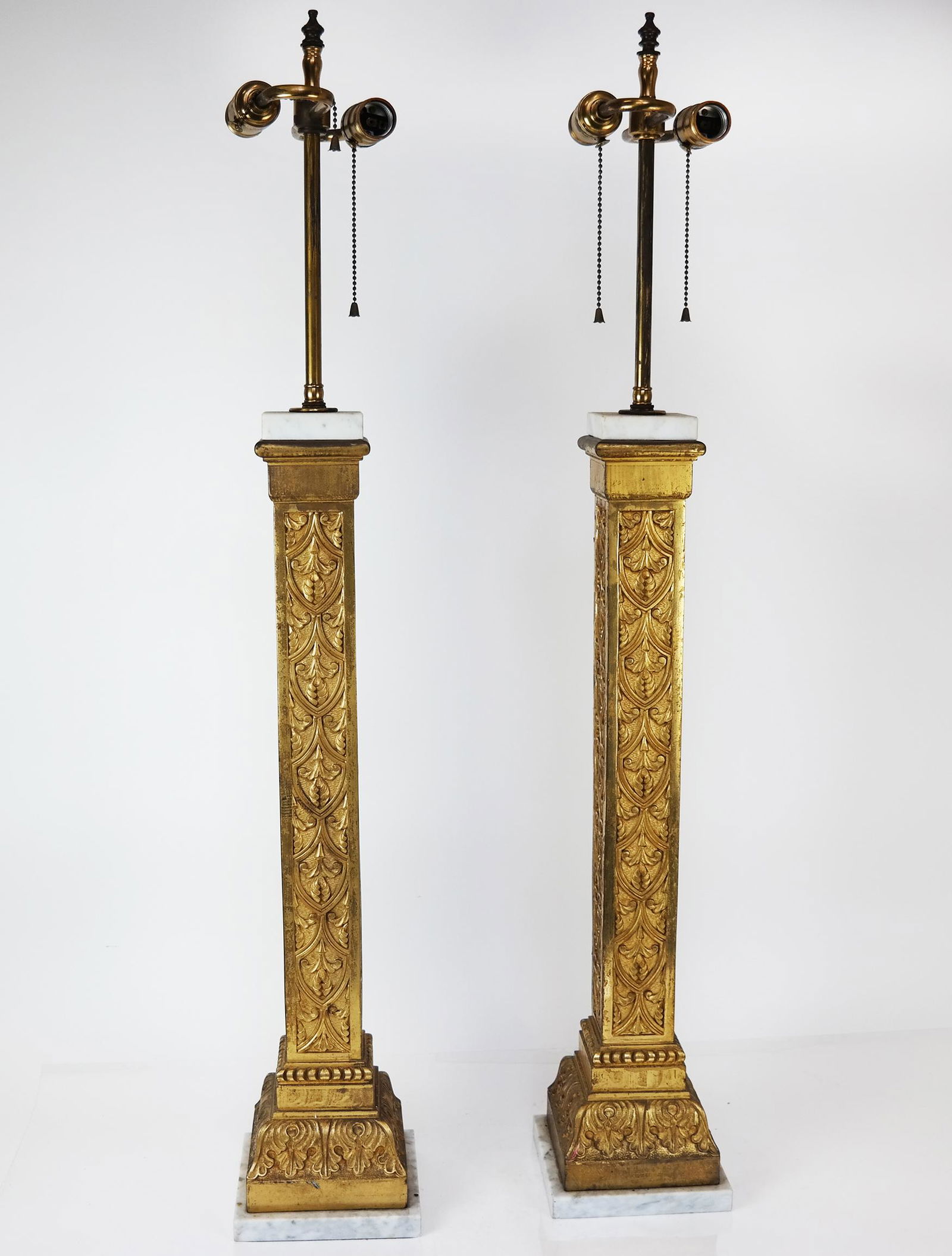 Pair of Neoclassical-Style Column Lamps (1 of 9)