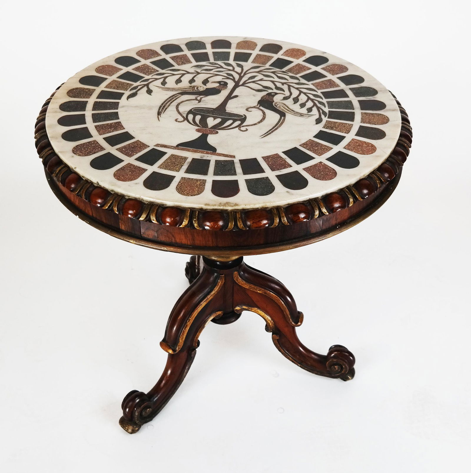 Rosewood Round Table with Pietra Dura Top (1 of 11)