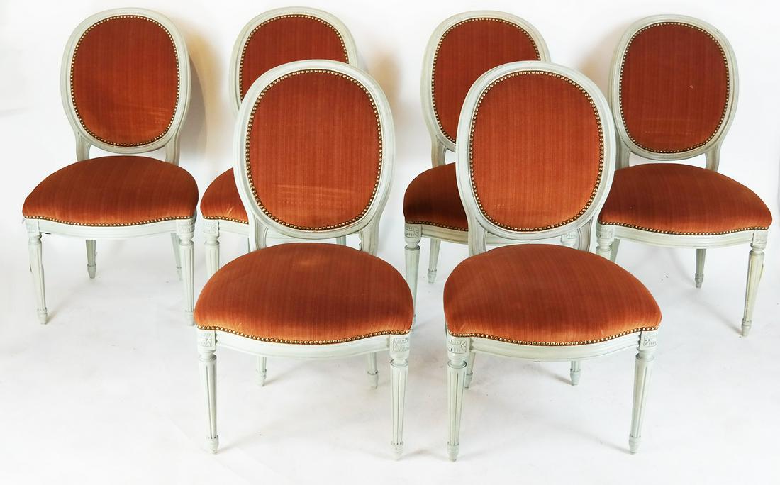 Set 6 Louis XVI-Style Beechwood Side Chairs (1 of 9)