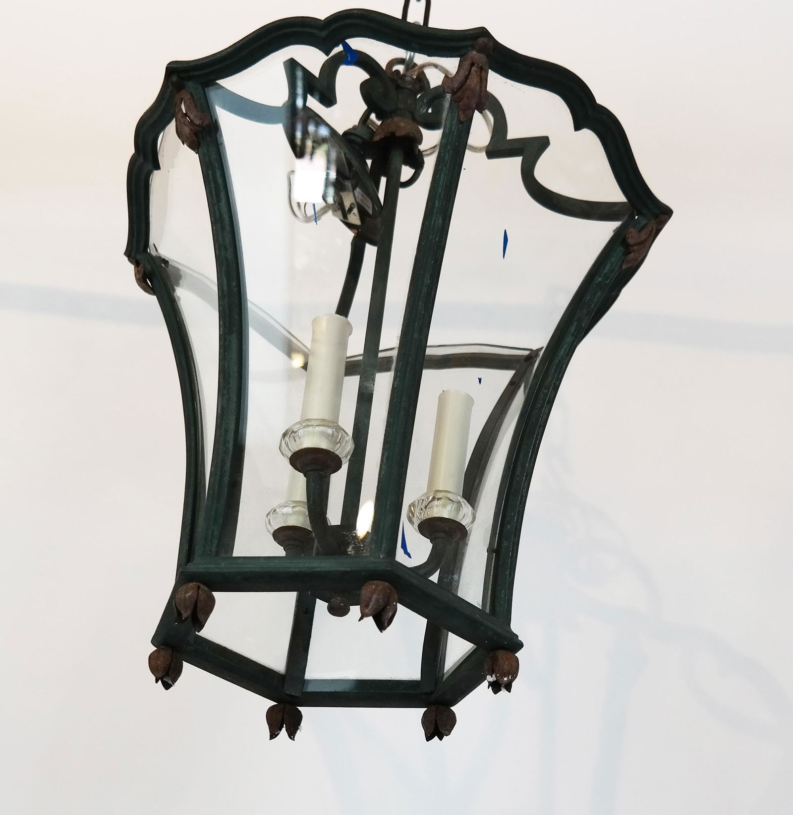Patinated Metal Lantern Ceiling Fixture (1 of 6)