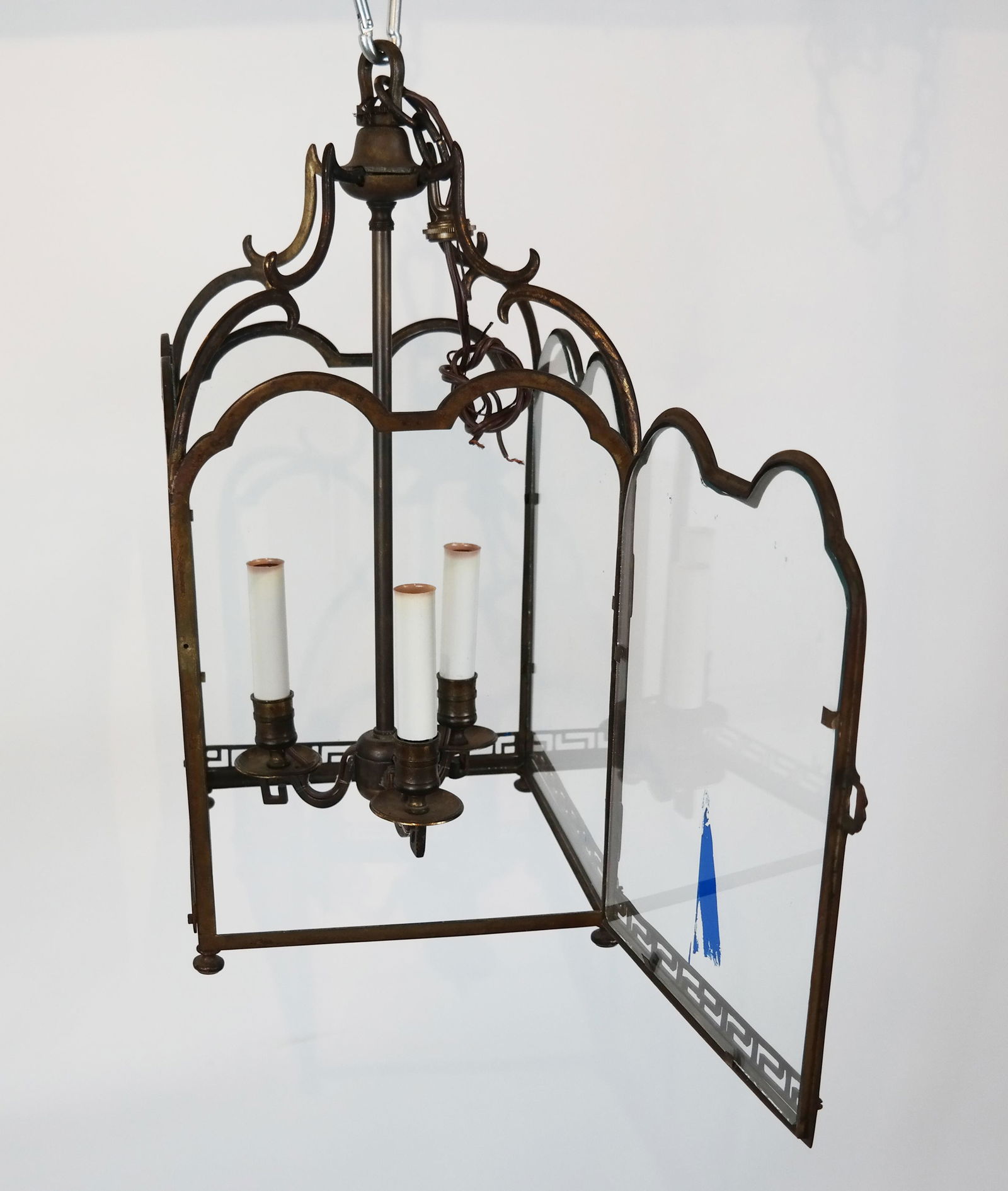 20th C. Gilt Metal Hall Lantern (1 of 7)
