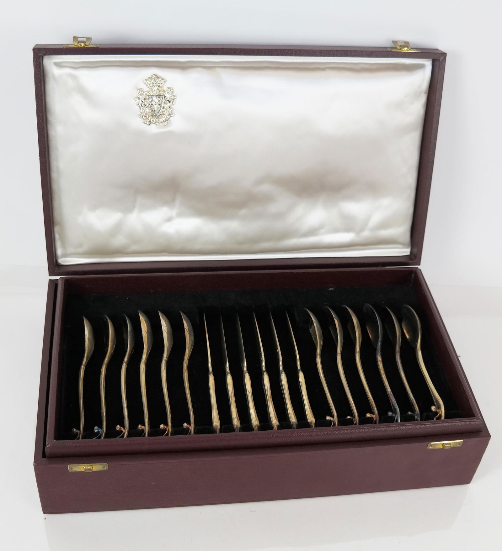 Boxed Set of G. Keller Gilt Plate Flatware (1 of 12)