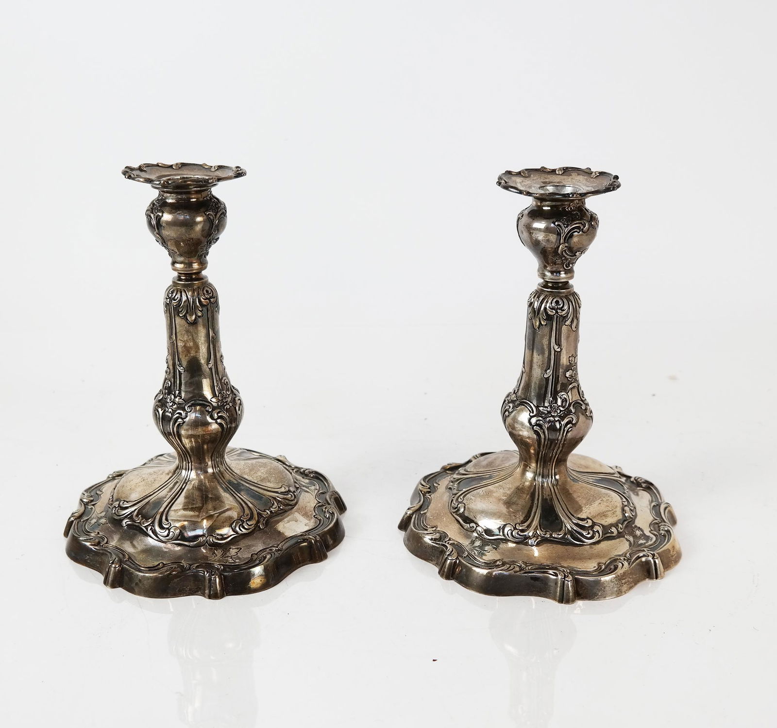 Pair Gorham Weighted Sterling Candlesticks (1 of 5)