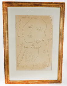 Vintage Matisse “White and Pink Head” Colorplate Vintage Matisse “White and Pink Head” Colorplate