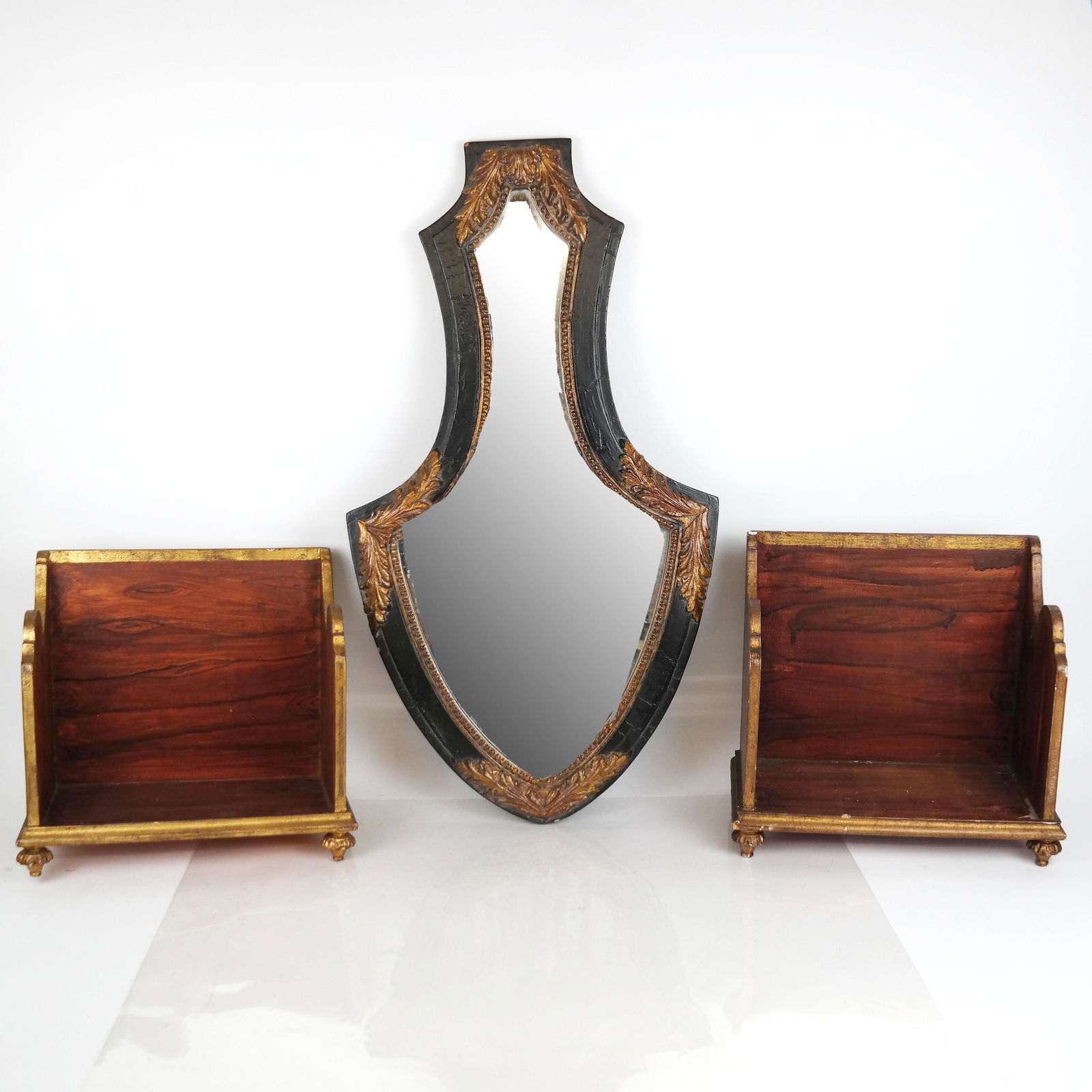 Pair of Diminutive Book Shelves, A Mirror (1 of 13)