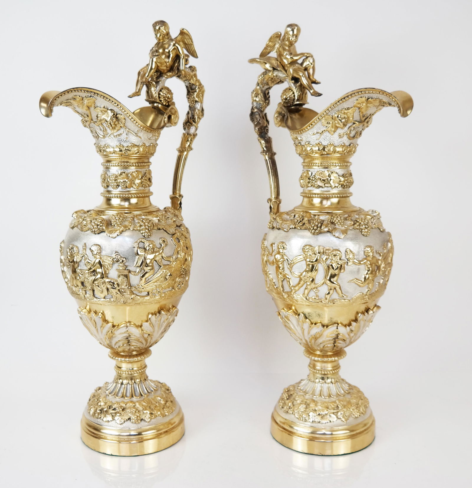 Pair Gilt Bronze Clodion Ewers (1 of 10)