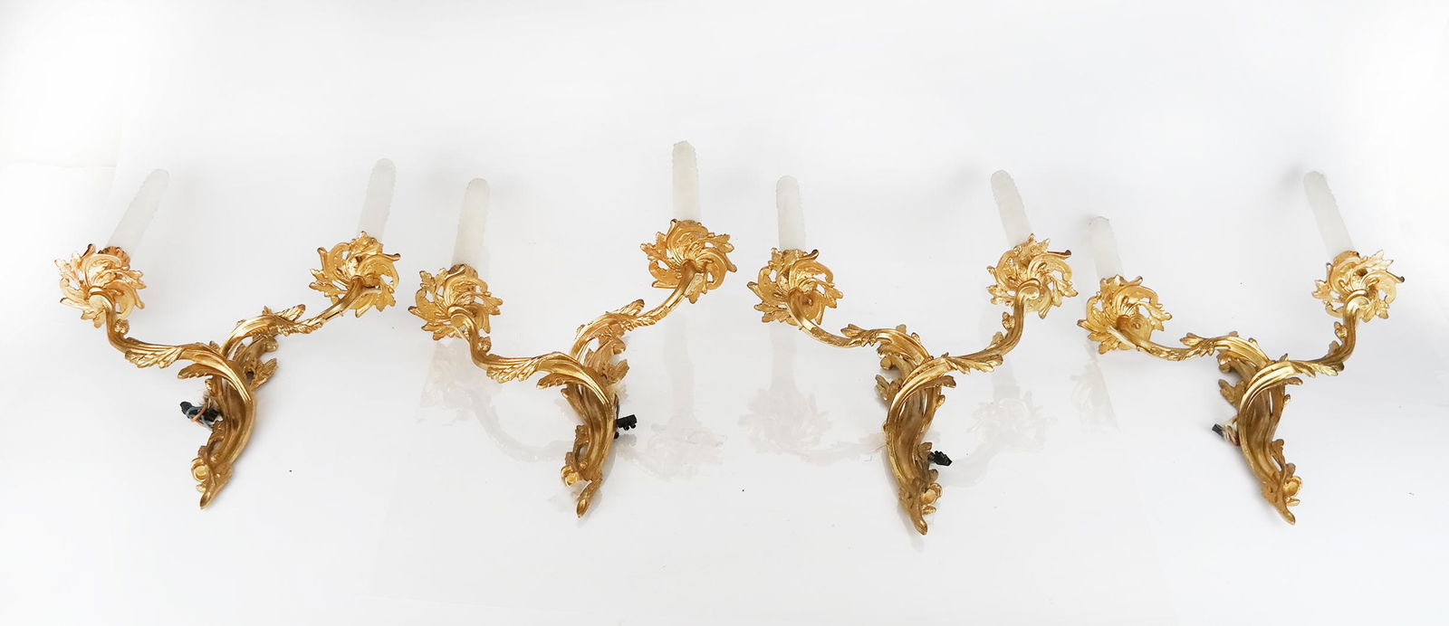 Set of 4 French Ormolu Wall Lights (1 of 10)