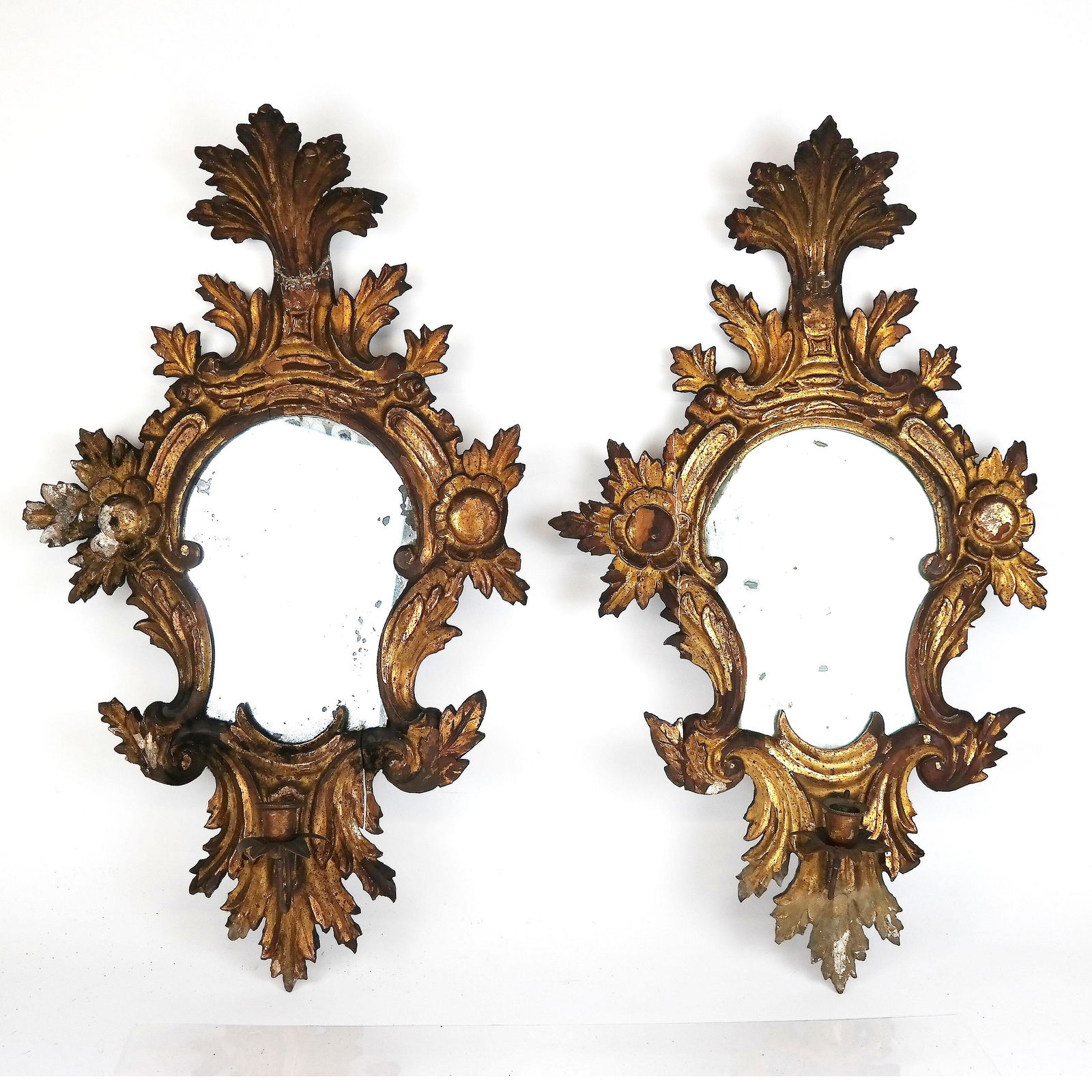 Pair of "As-Is" Gilt Wood Mirror Sconces (1 of 14)