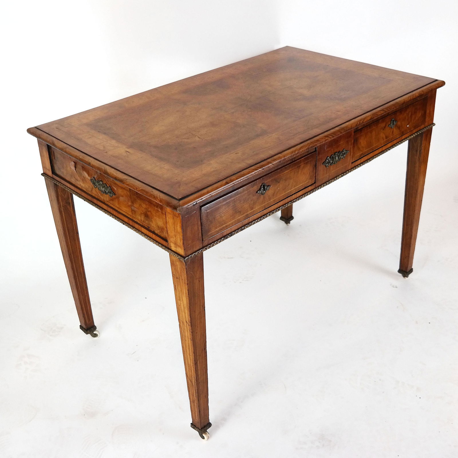 19th C. Victorian Burr Walnut Writing Table (1 of 13)