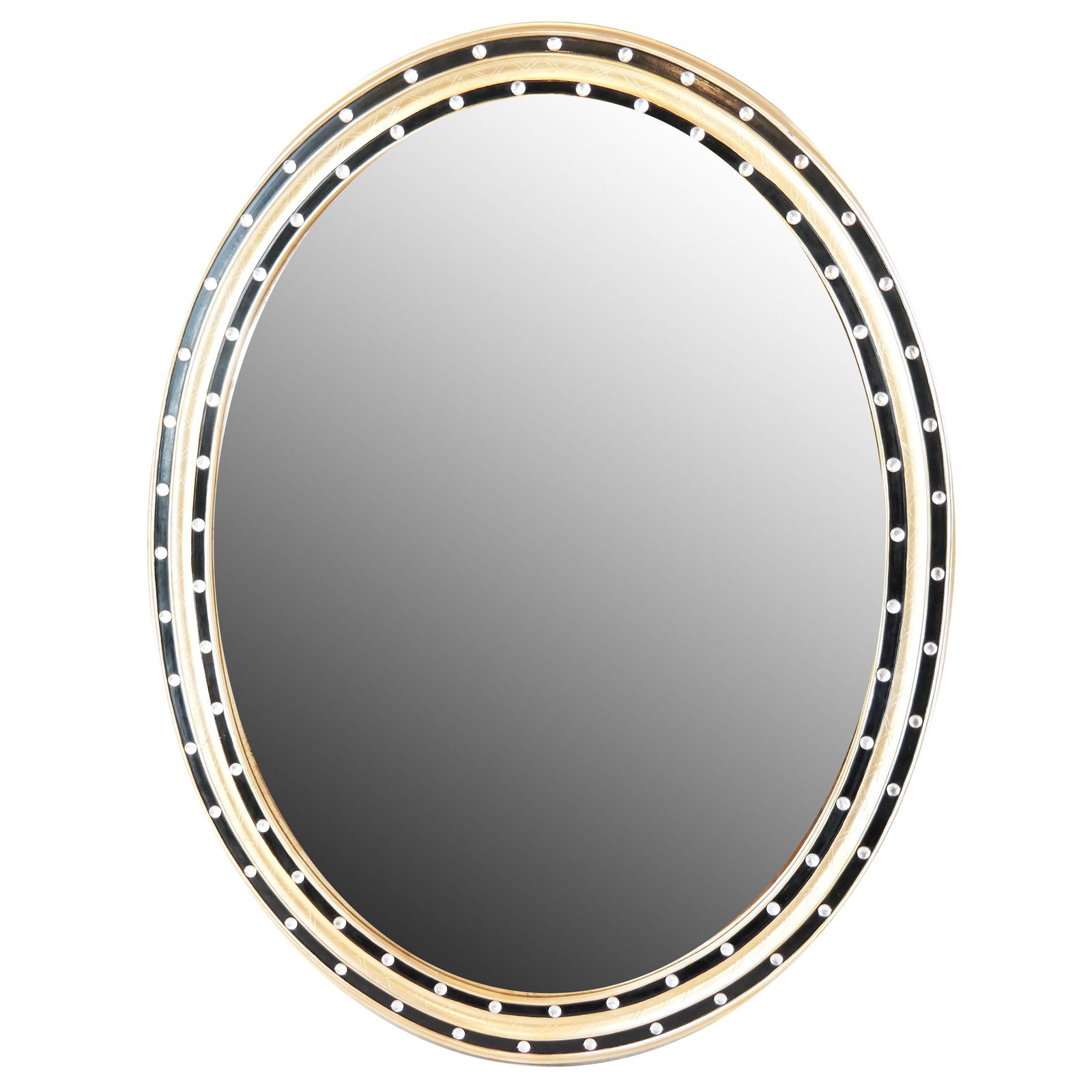 Irish Ebonized & Parcel Gilt Oval Mirror (1 of 8)