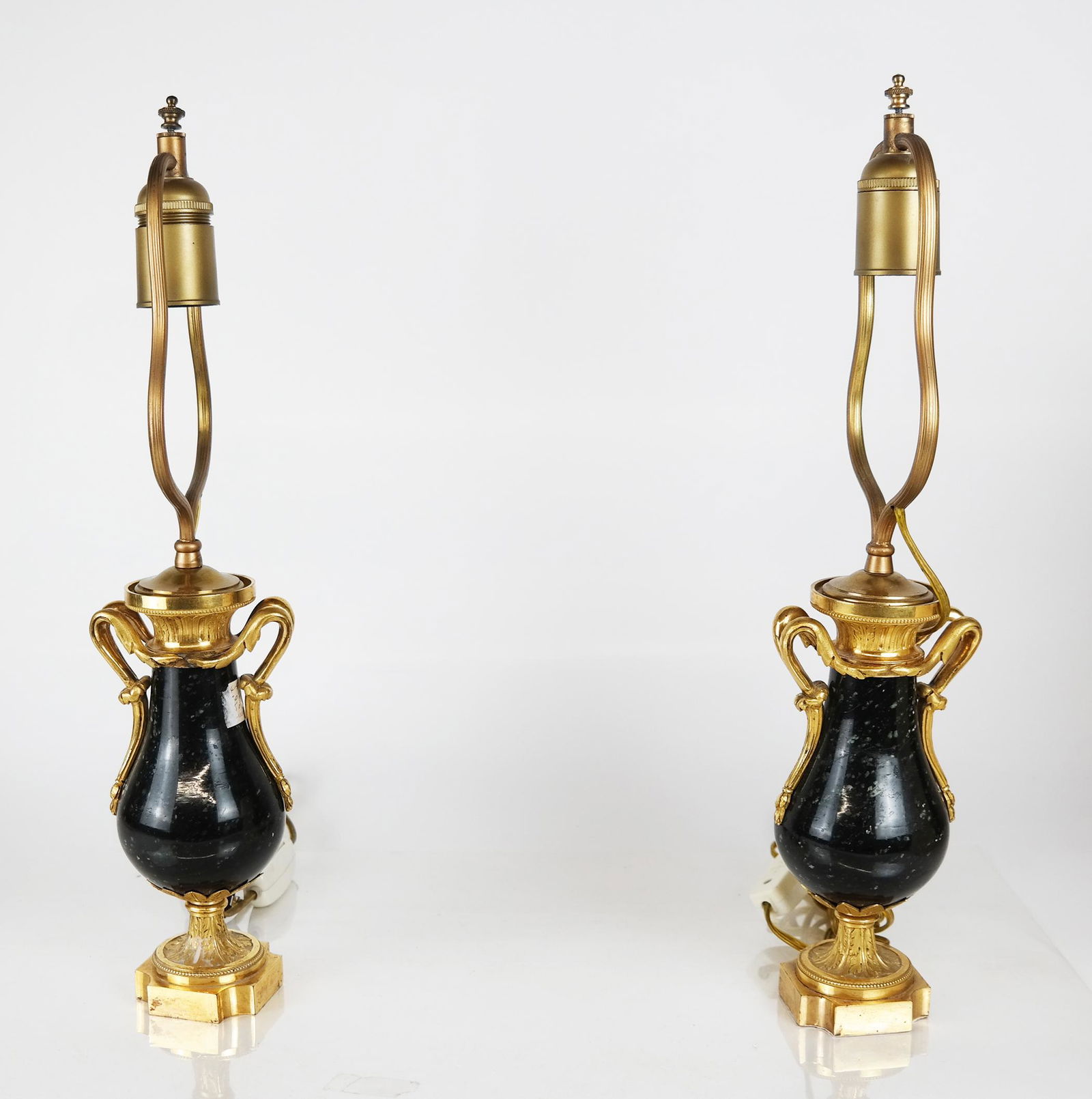 Pr French Serpentine Marble Vases as Lamps (1 of 7)