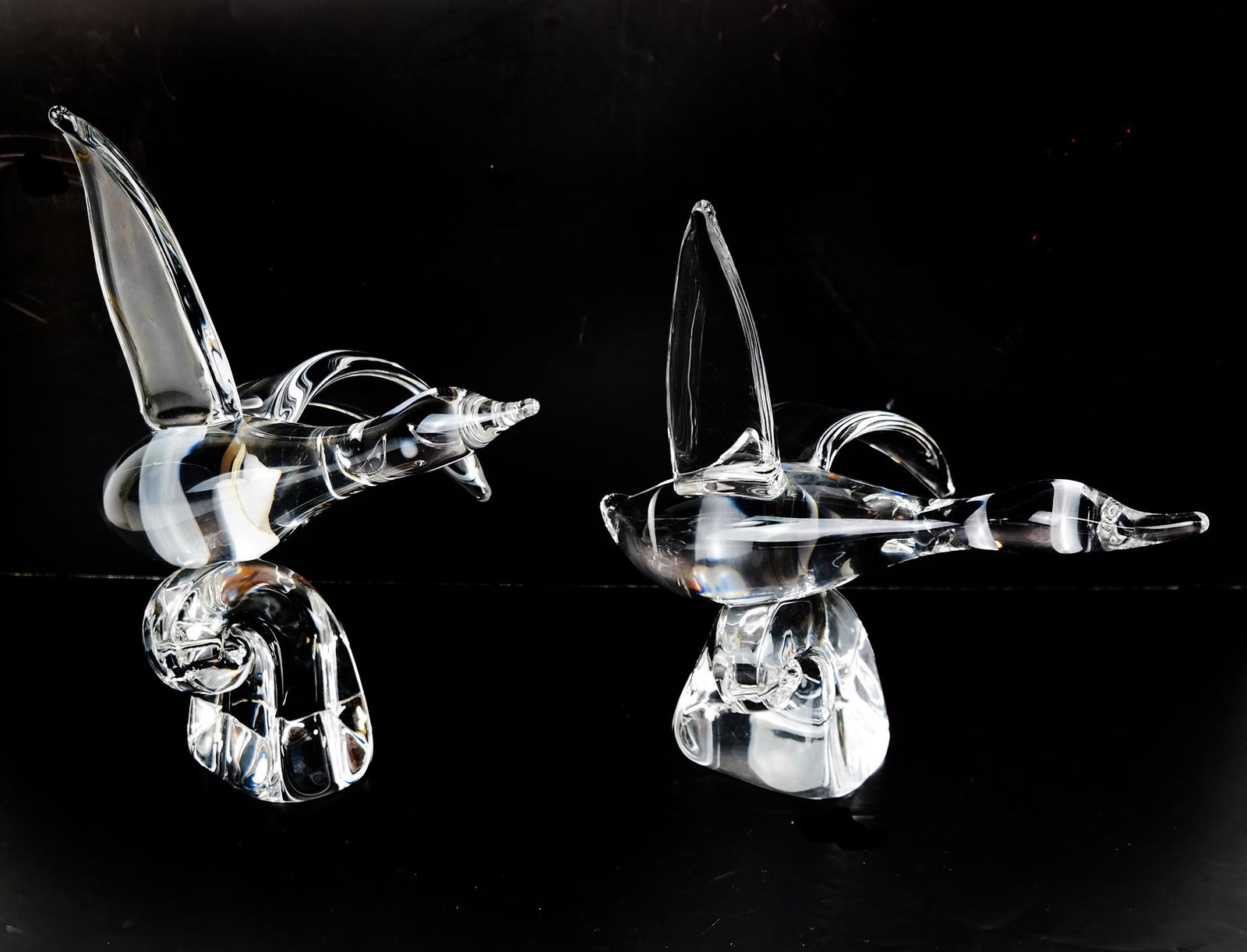Two Steuben Art Glass Flying Goose Sculptures (1 of 8)