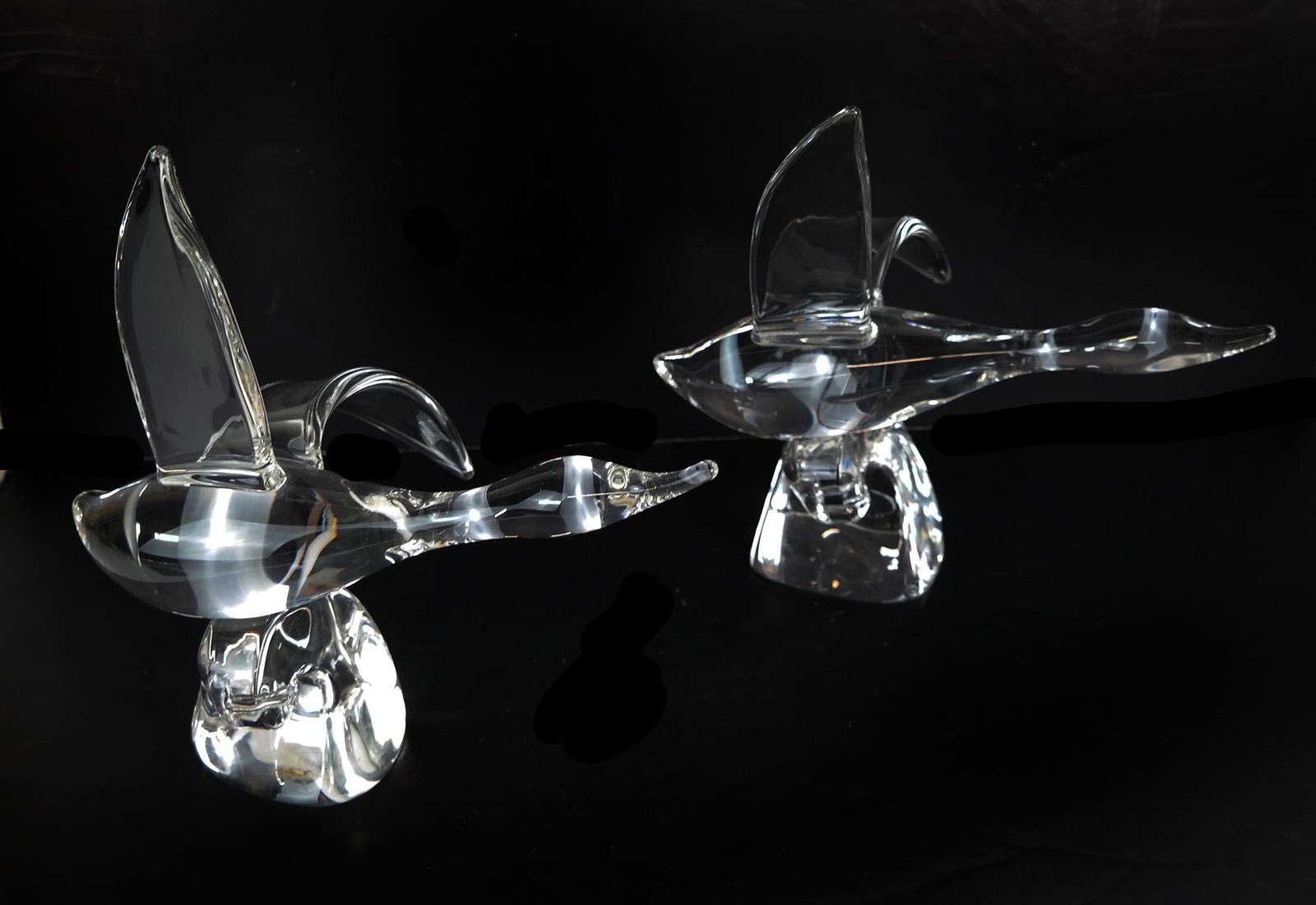 Two Steuben Art Glass Flying Goose Sculptures (1 of 8)