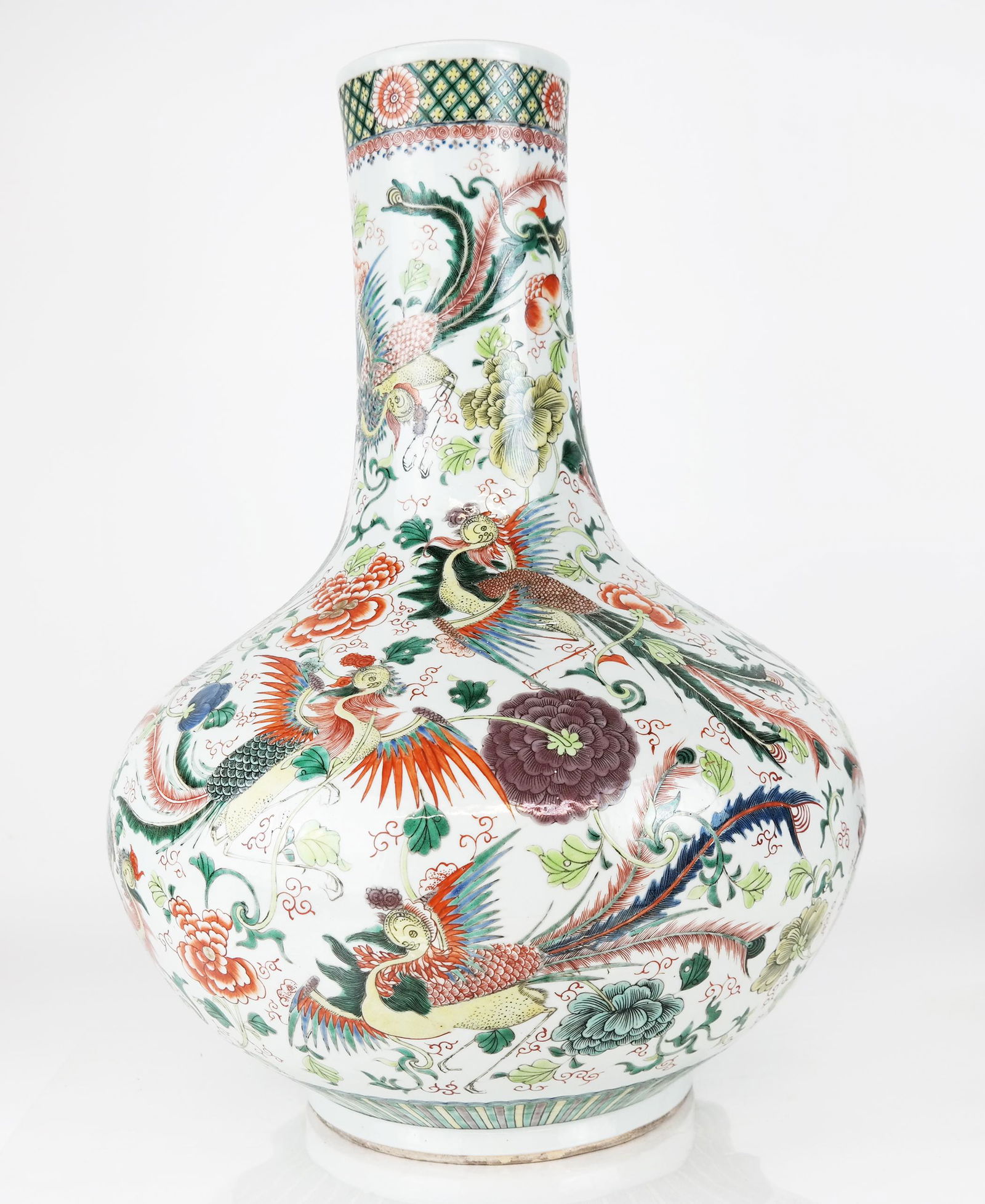Chinese Polychrome Enamel Bottle Vase (1 of 17)